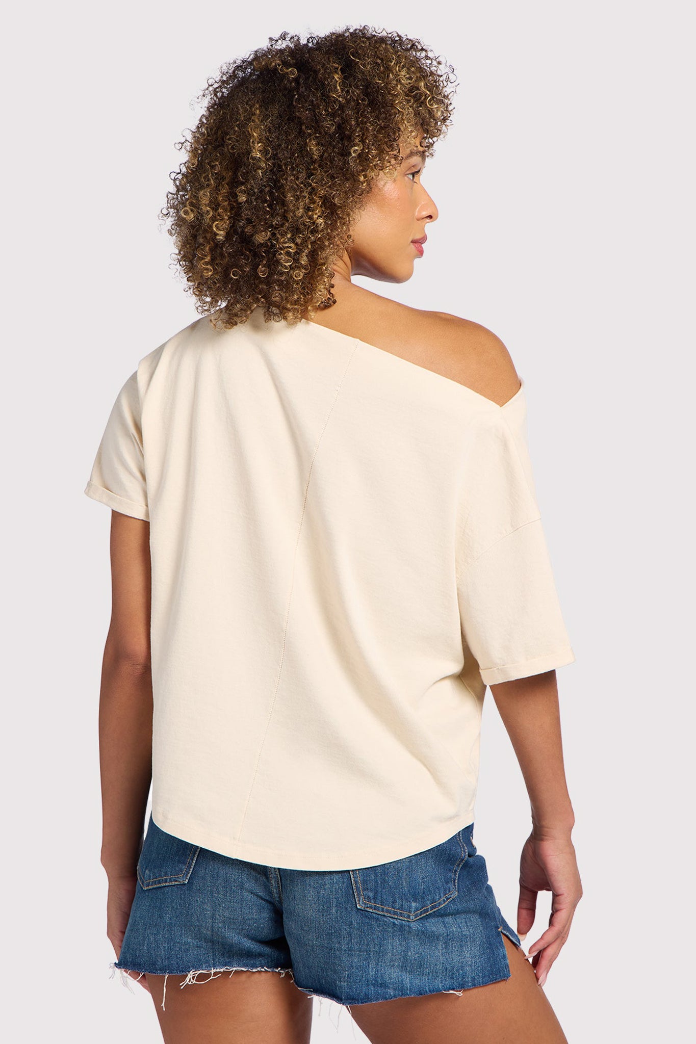 Vintage Cotton Off The Shoulder T-Shirt