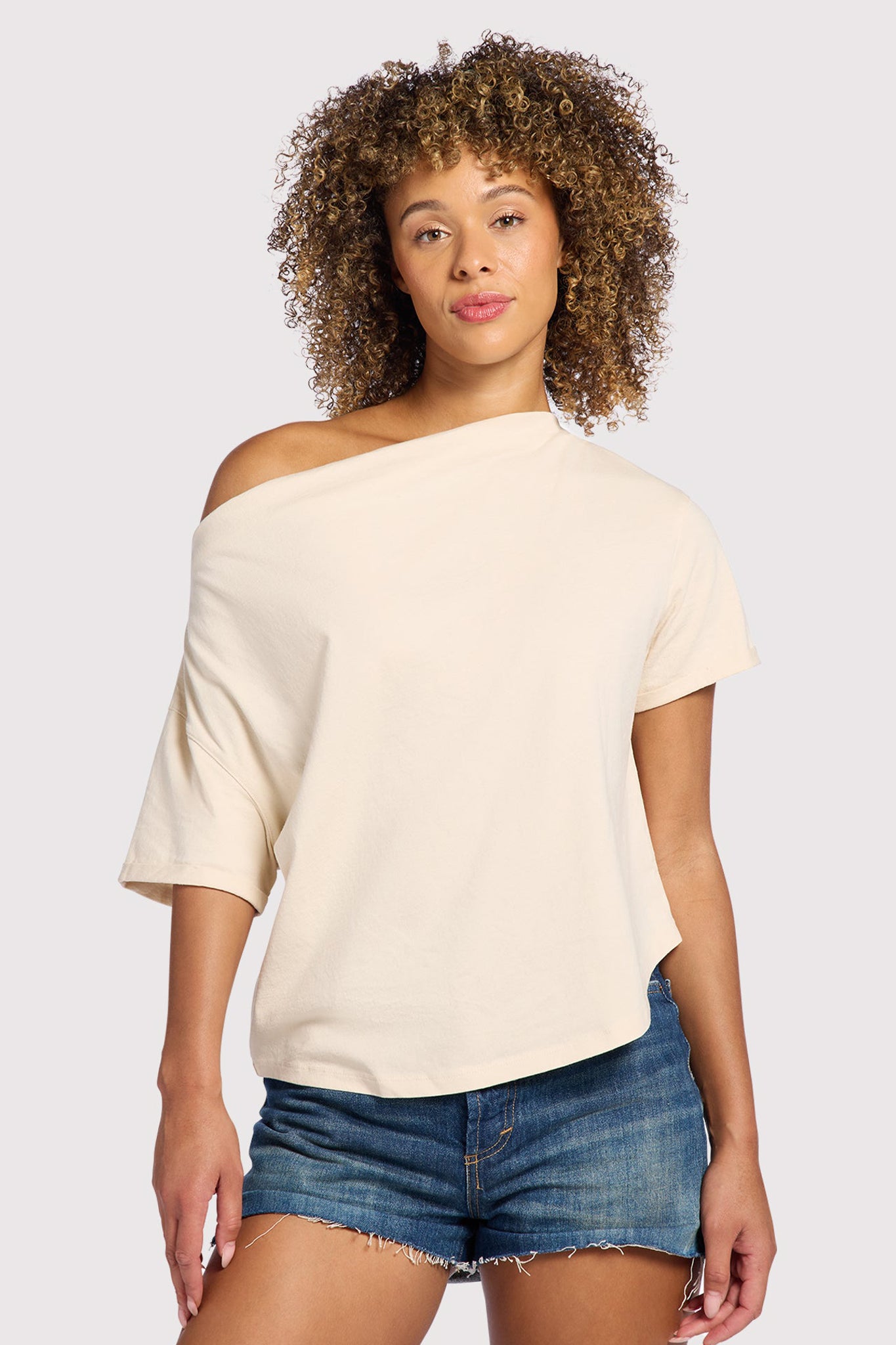 Vintage Cotton Off The Shoulder T-Shirt
