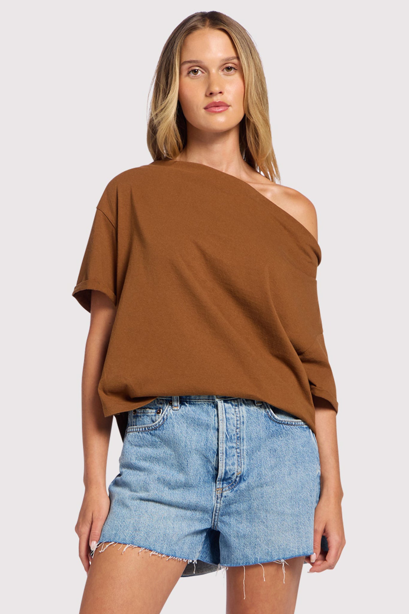 Vintage Cotton Off The Shoulder T-Shirt