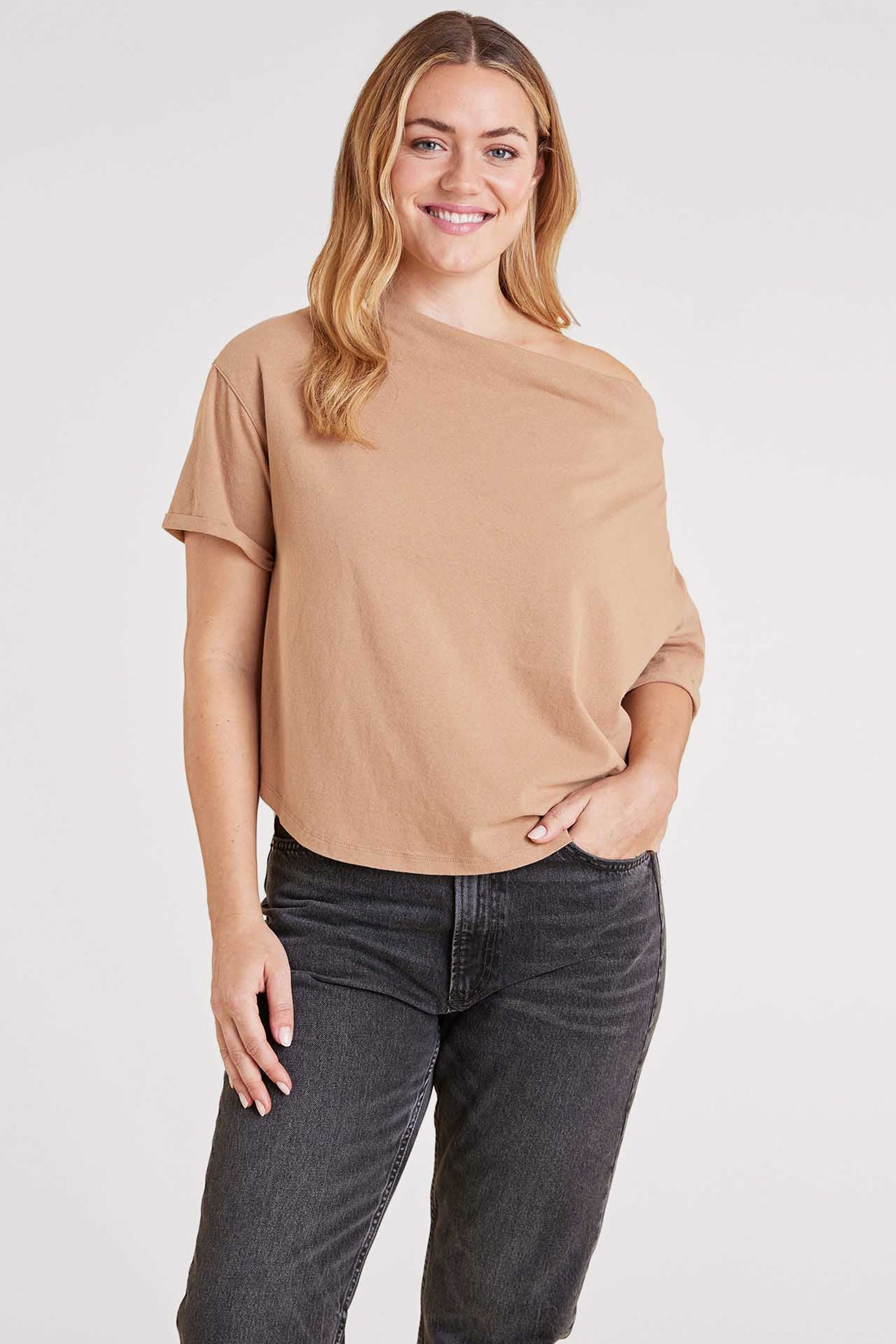 Vintage Cotton Off The Shoulder T-Shirt