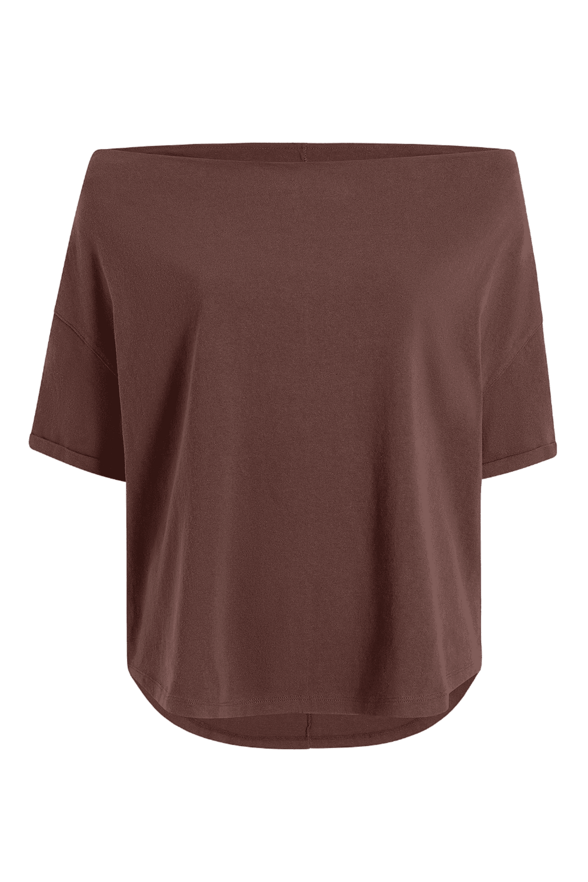 Color:Coffee | nuuds off the shoulder t-shirt – off shoulder top boat neck top womens cotton t-shirts tops for women