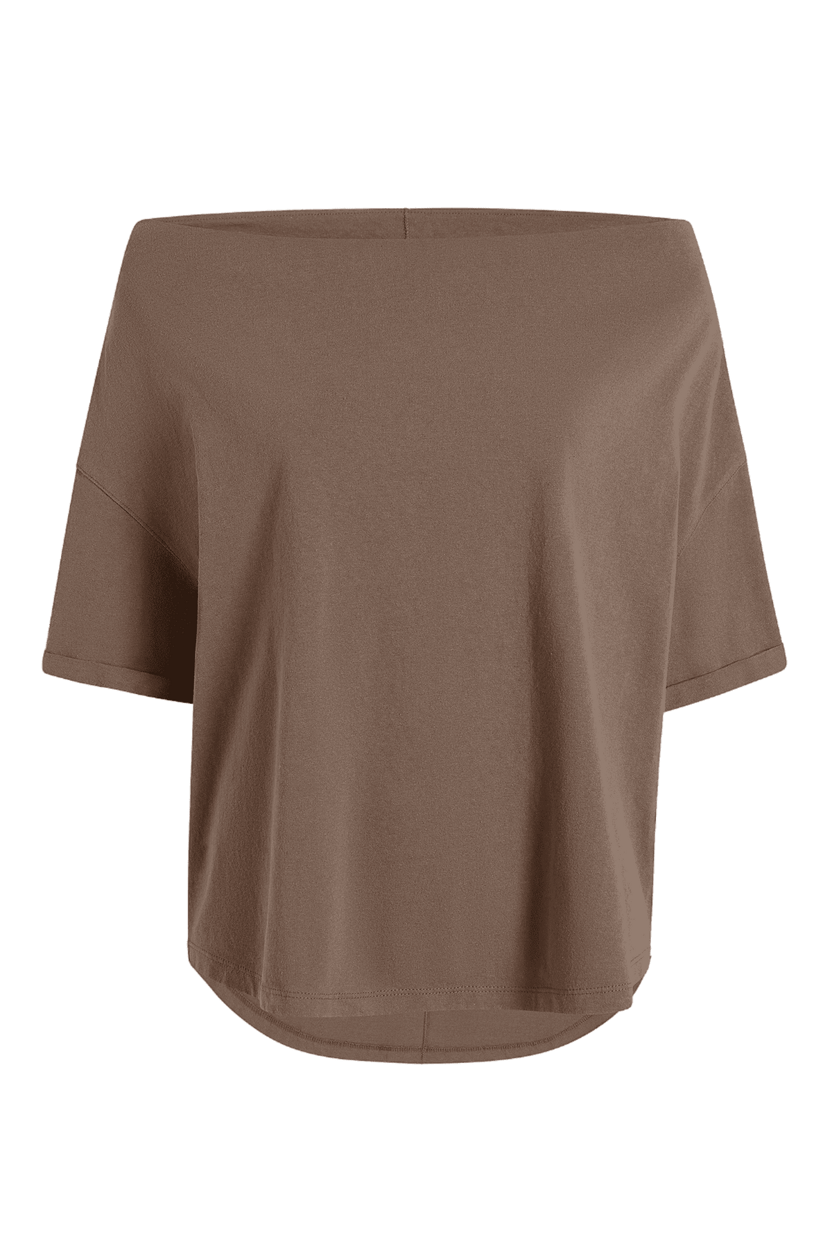 Color:Mocha | nuuds off the shoulder t-shirt – off shoulder top boat neck top womens cotton t-shirts tops for women