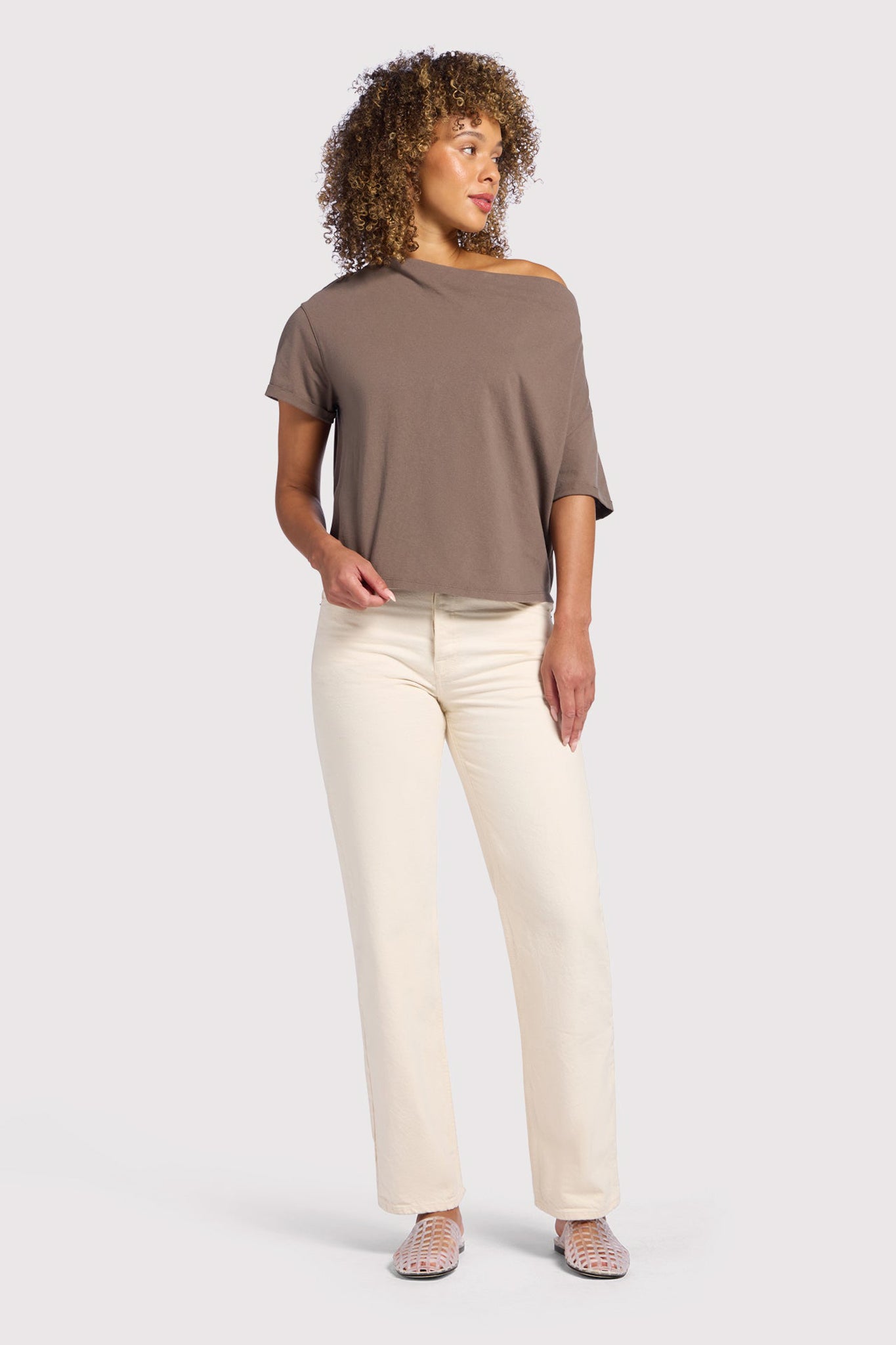 Vintage Cotton Off The Shoulder T-Shirt