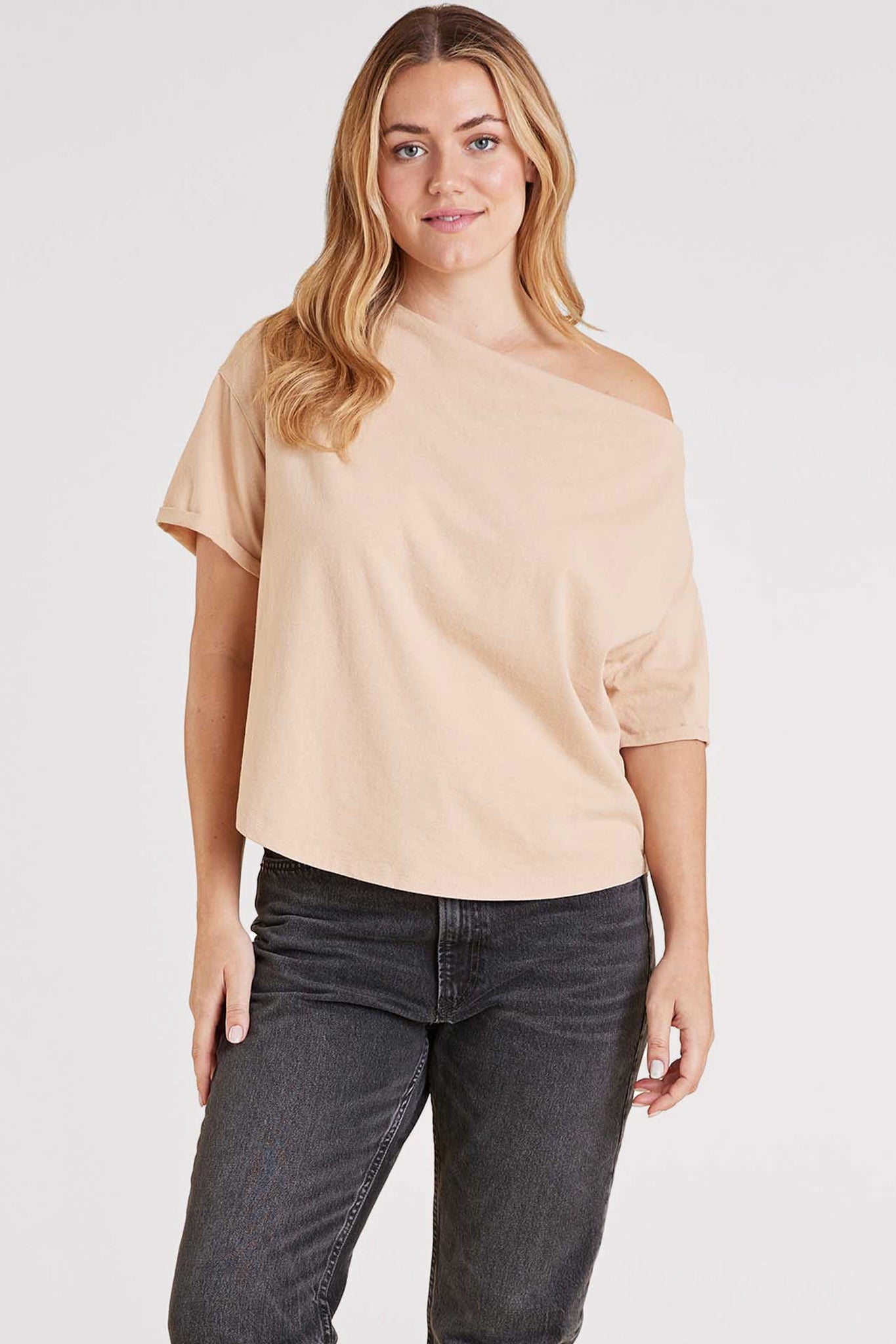 Vintage Cotton Off The Shoulder T-Shirt