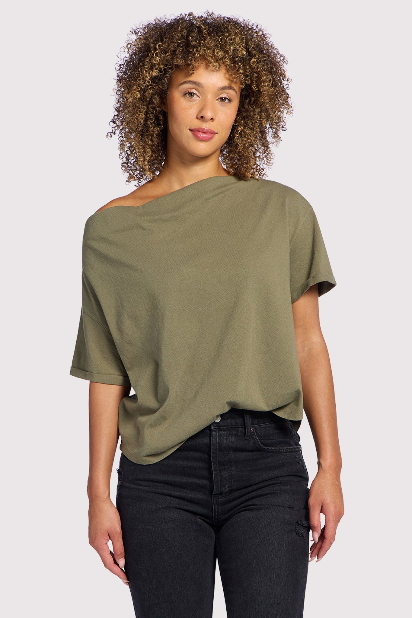 Vintage Cotton Off The Shoulder T-Shirt