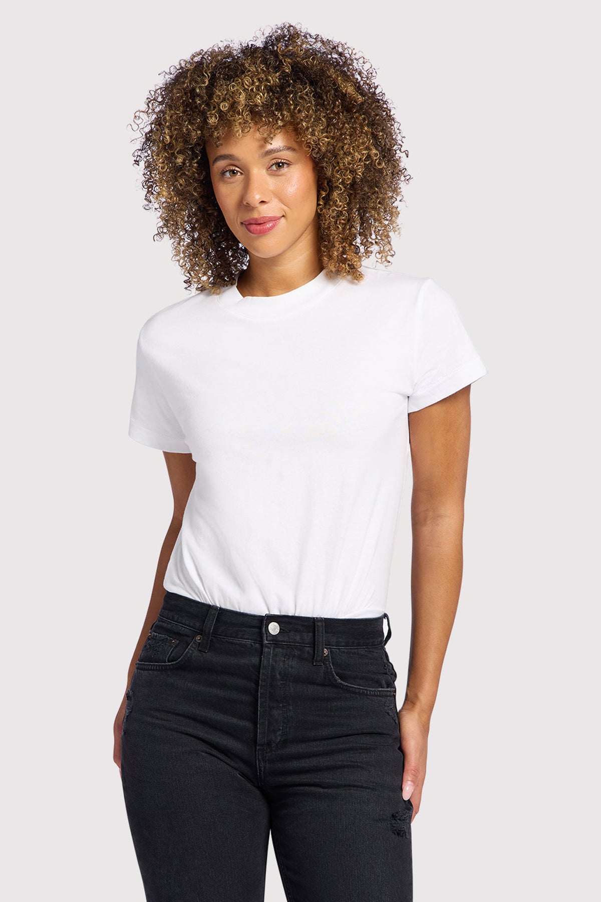 Color:White | Soft Cotton Everyday T-Shirt Bodysuit