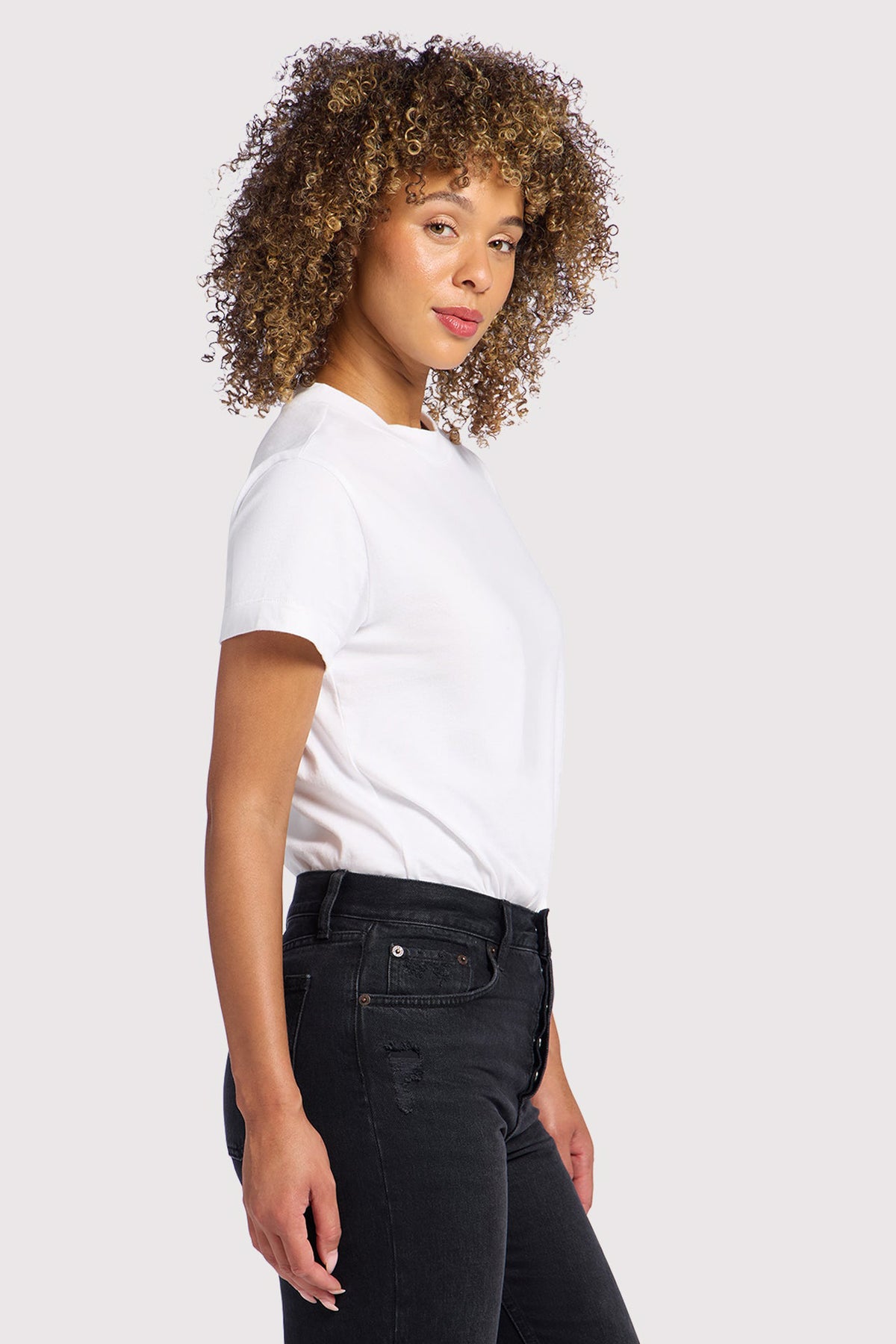 Color:White | Soft Cotton Everyday T-Shirt Bodysuit