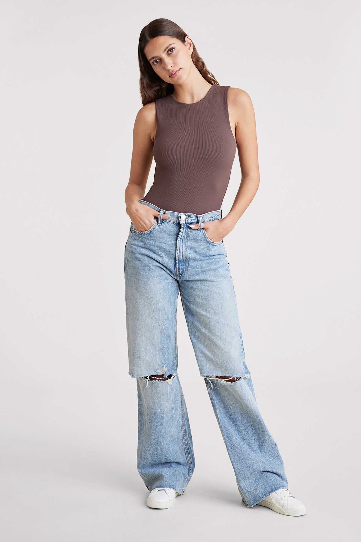 Ribbed Crewneck Tank Bodysuit