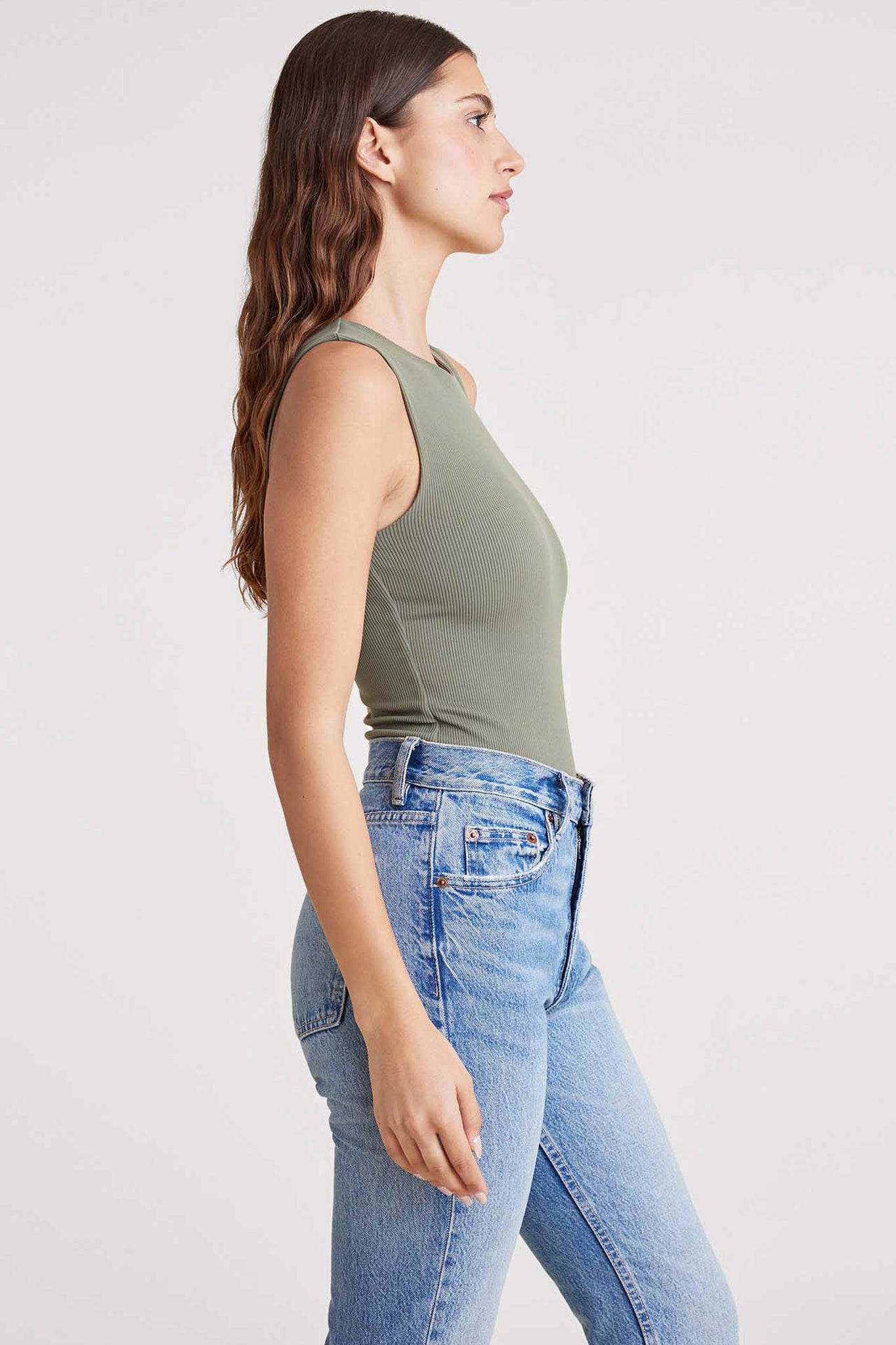 Ribbed Crewneck Tank Bodysuit