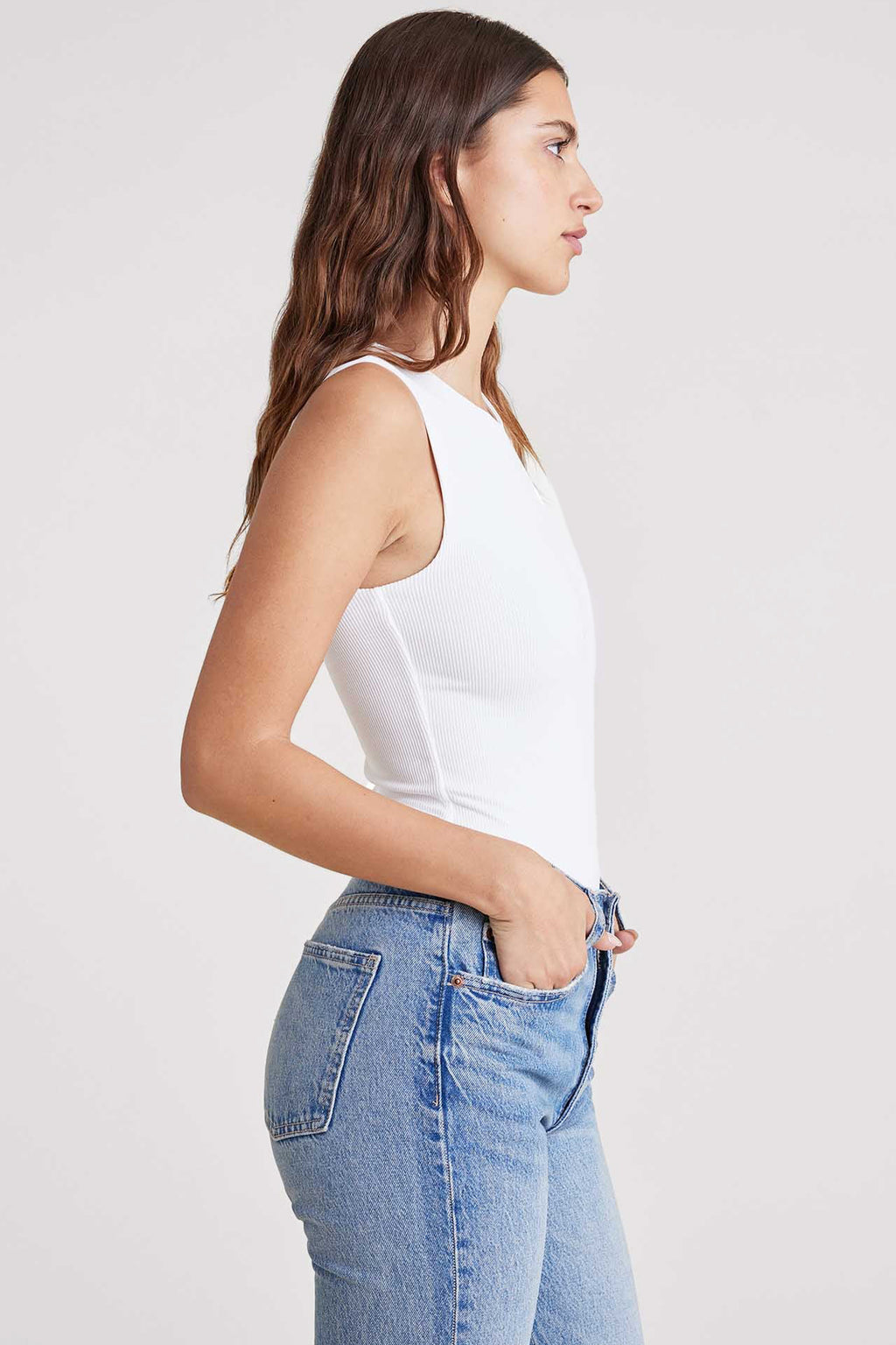 Ribbed Crewneck Tank Bodysuit