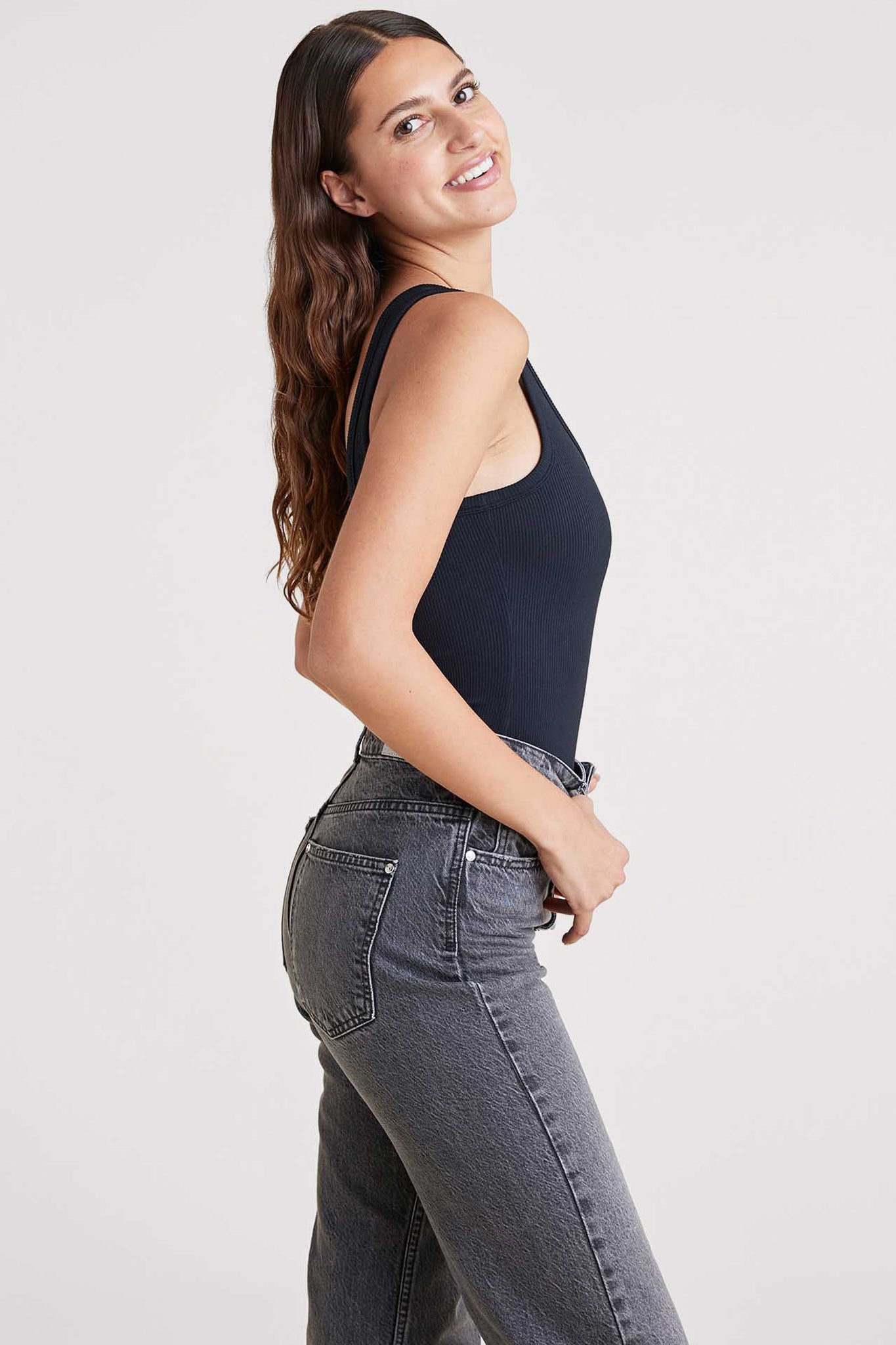 Ribbed Scoop Tank Bodysuit
