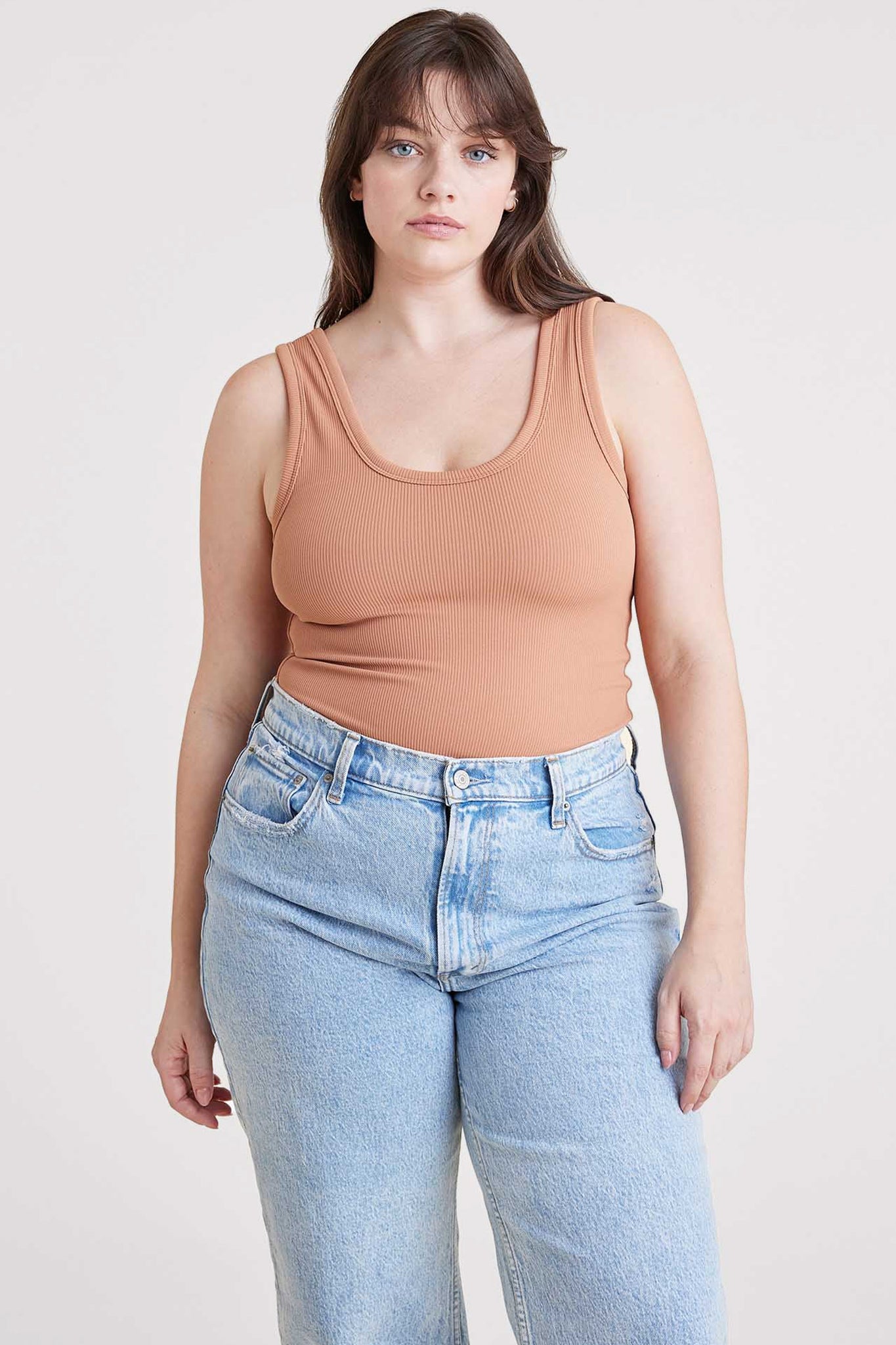 Ribbed Scoop Tank Bodysuit