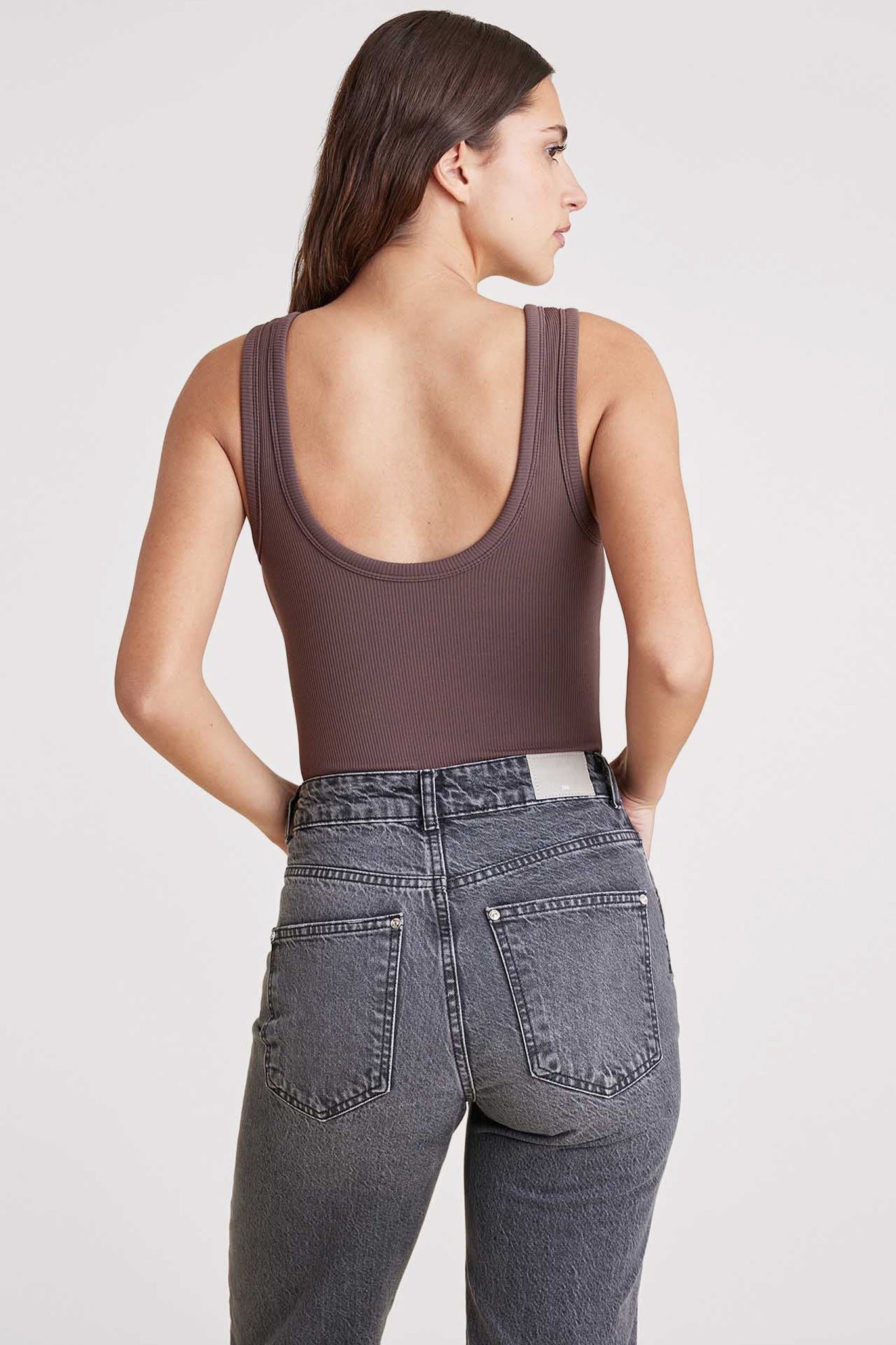 Ribbed Scoop Tank Bodysuit