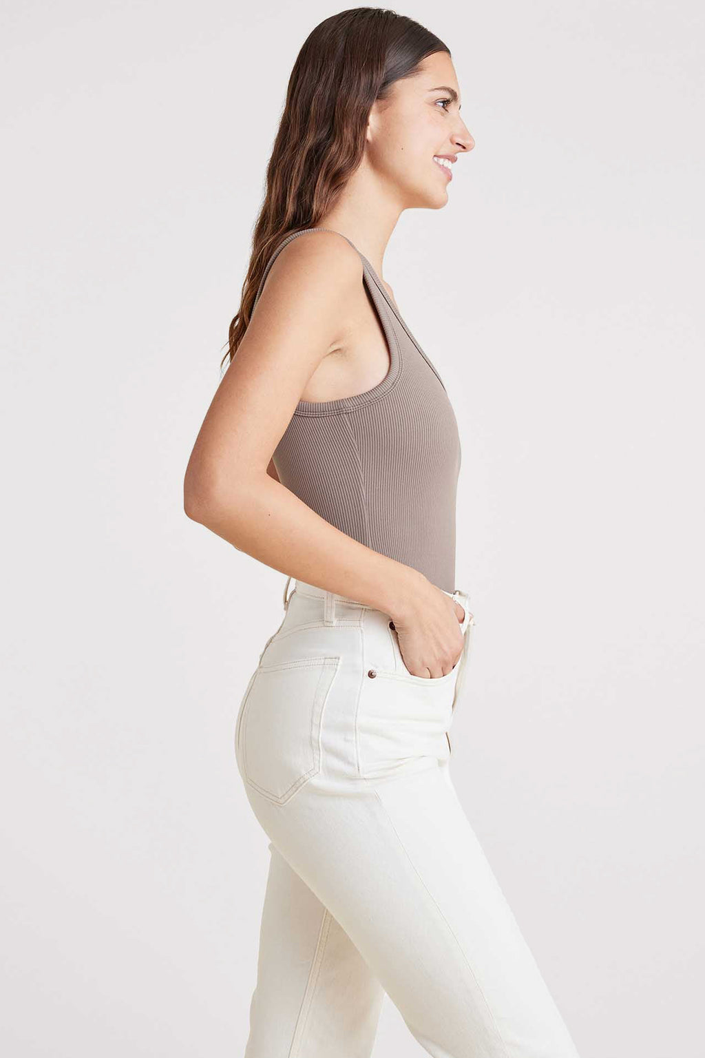 Ribbed Scoop Tank Bodysuit