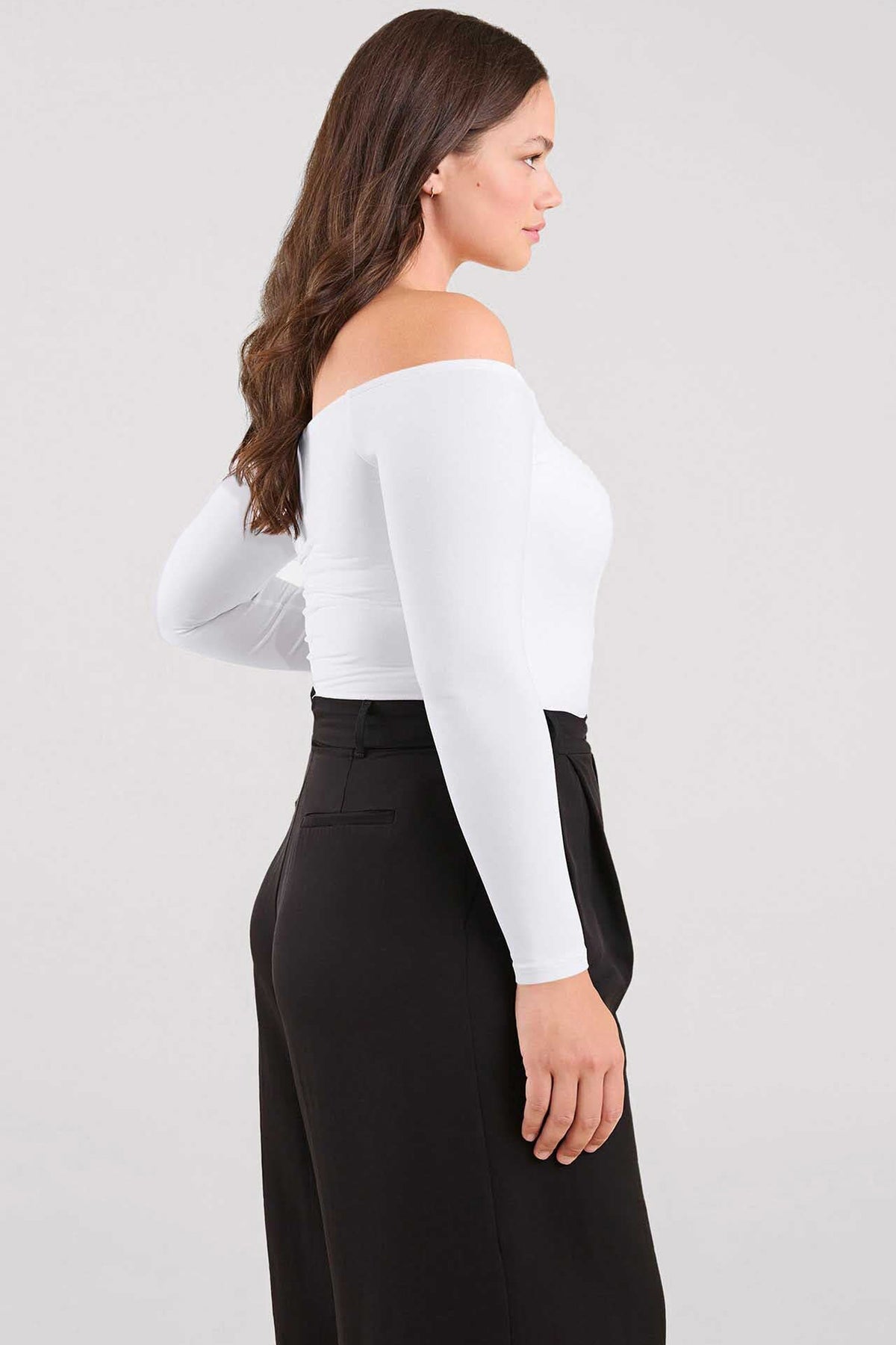 Color:White | Off The Shoulder Bodysuit