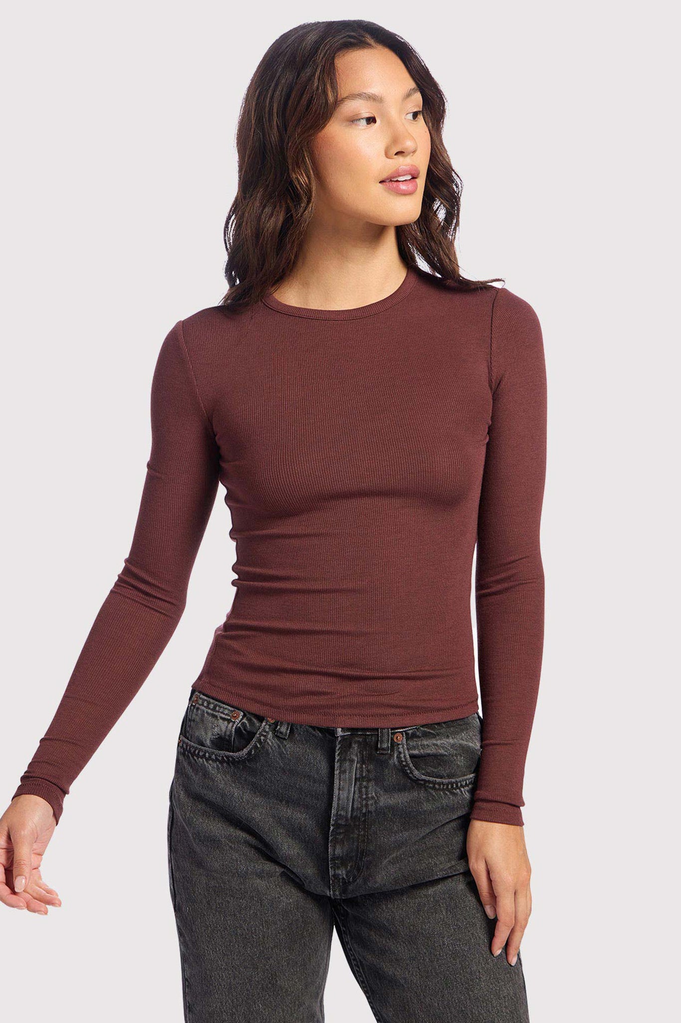 Slinky Rib Long Sleeve Shirt