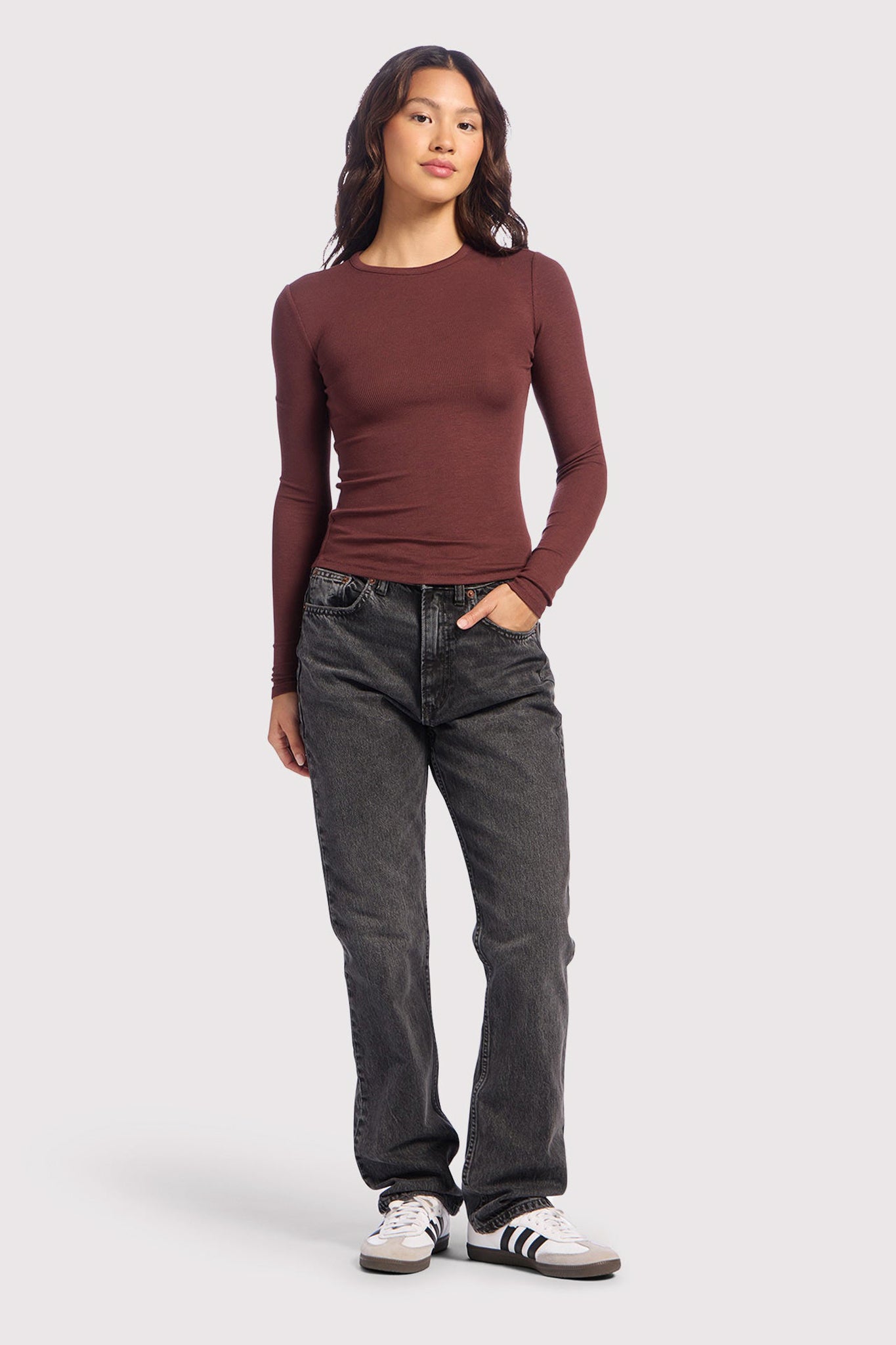 Slinky Rib Long Sleeve Shirt