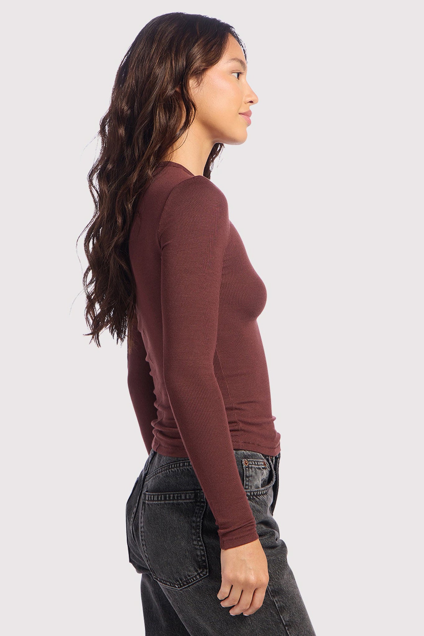 Slinky Rib Long Sleeve Shirt