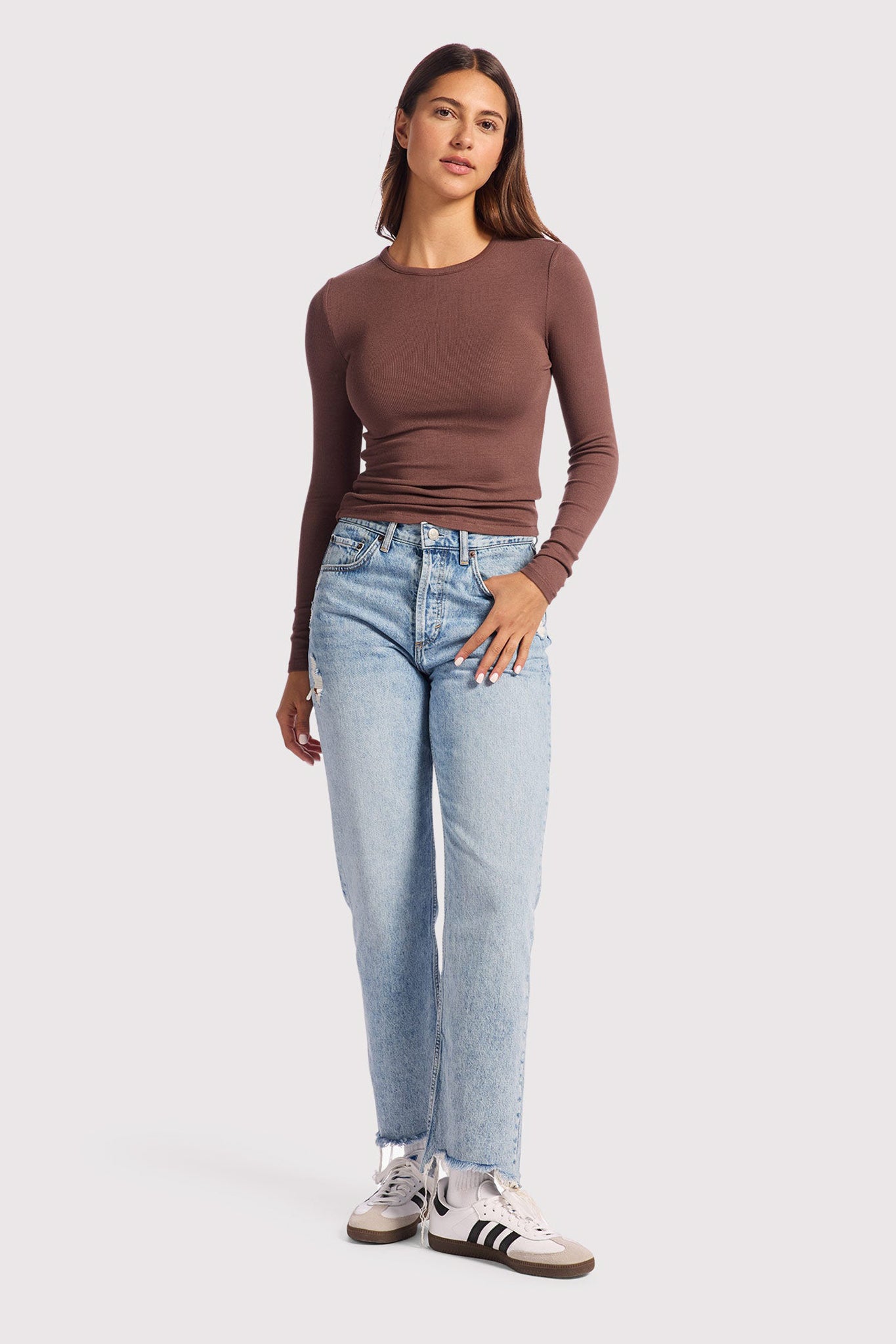 Slinky Rib Long Sleeve Shirt