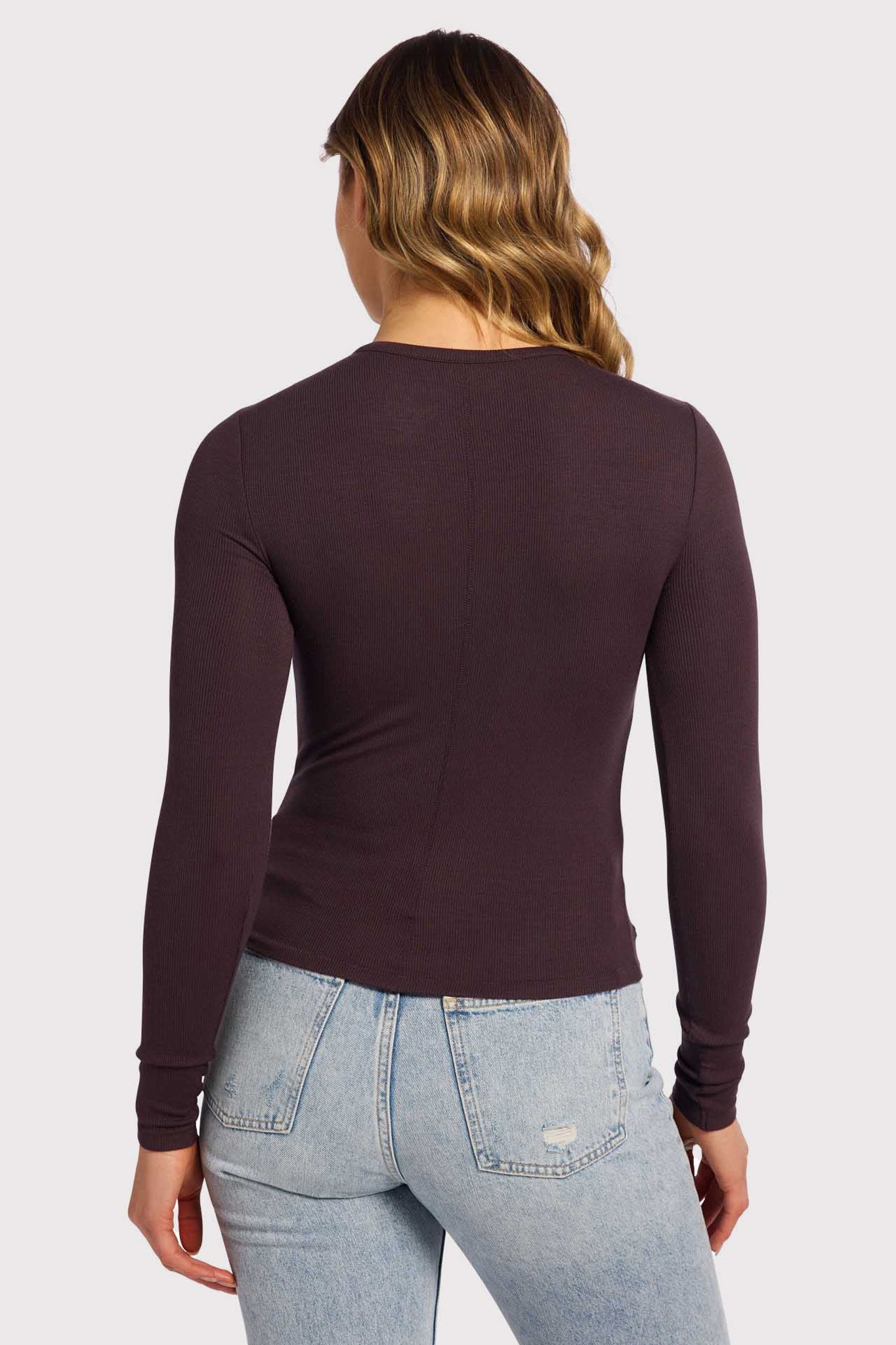 nuuds women’s long sleeve shirts fitted modal top - soft modal women’s long sleeve tops