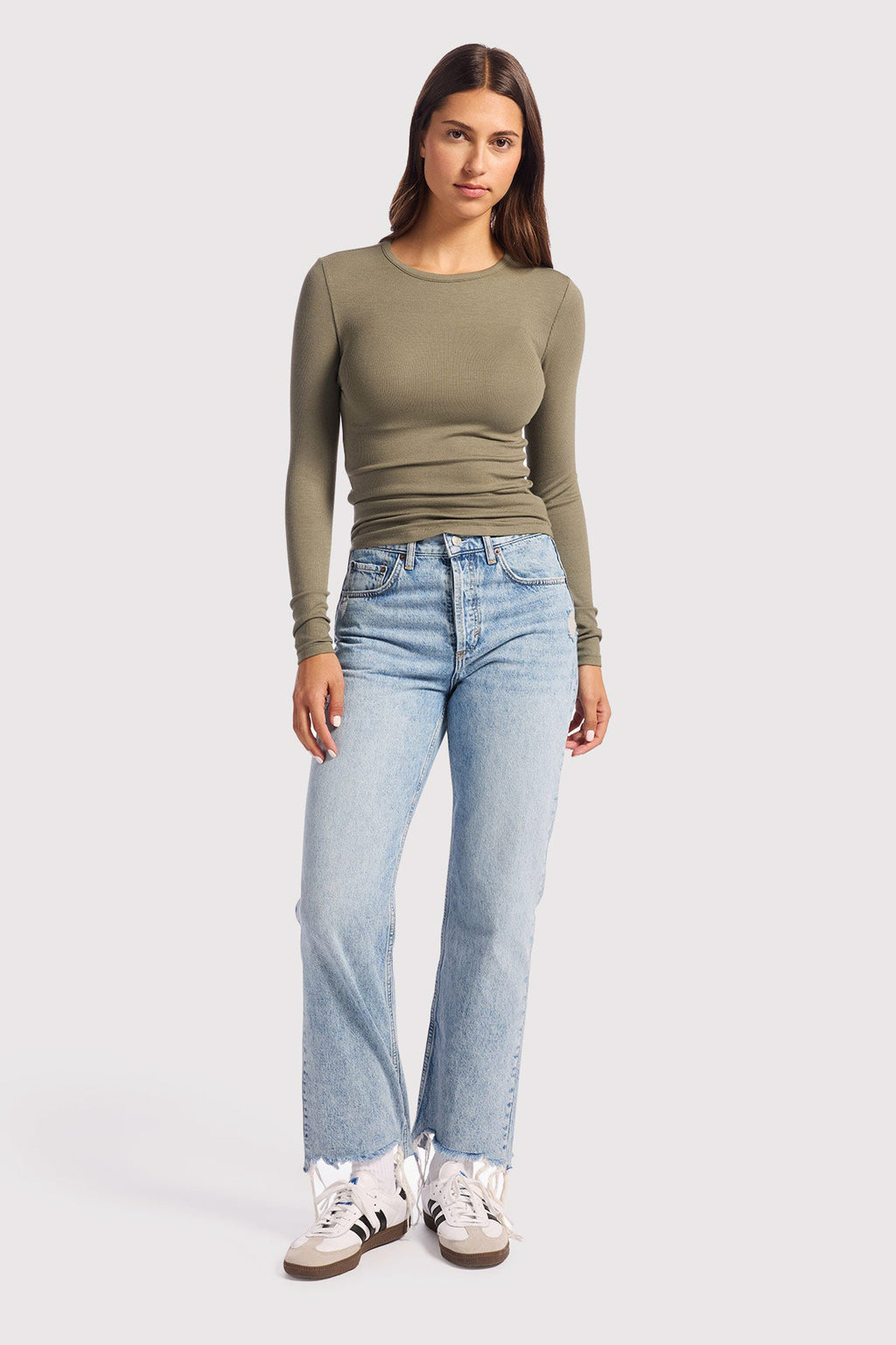 nuuds women’s long sleeve shirts fitted modal top - soft modal women’s long sleeve tops