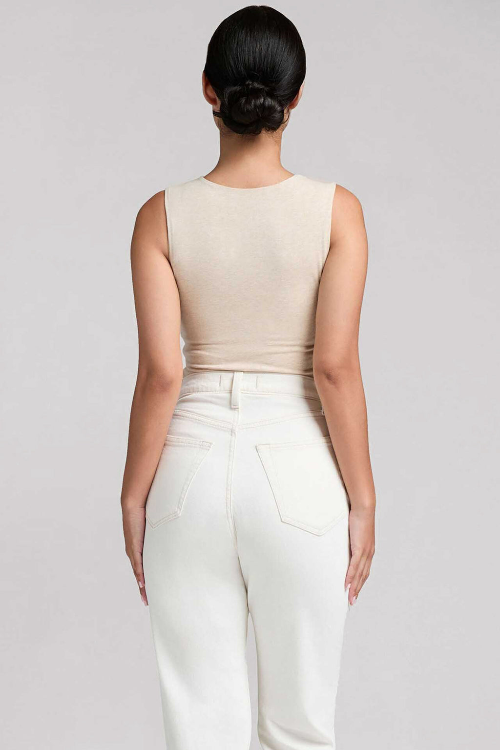 Cotton Stretch Classic Crewneck Tank Bodysuit