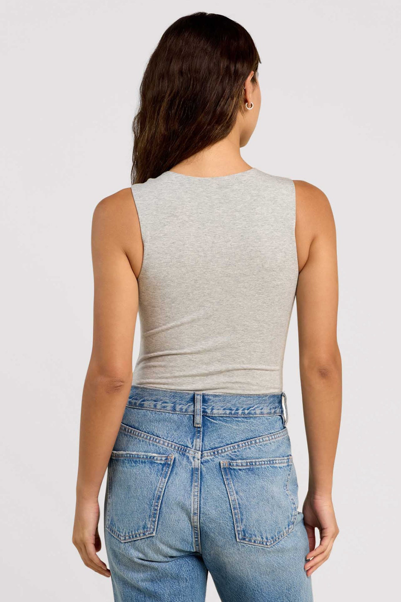 Cotton Stretch Classic Crewneck Tank Bodysuit