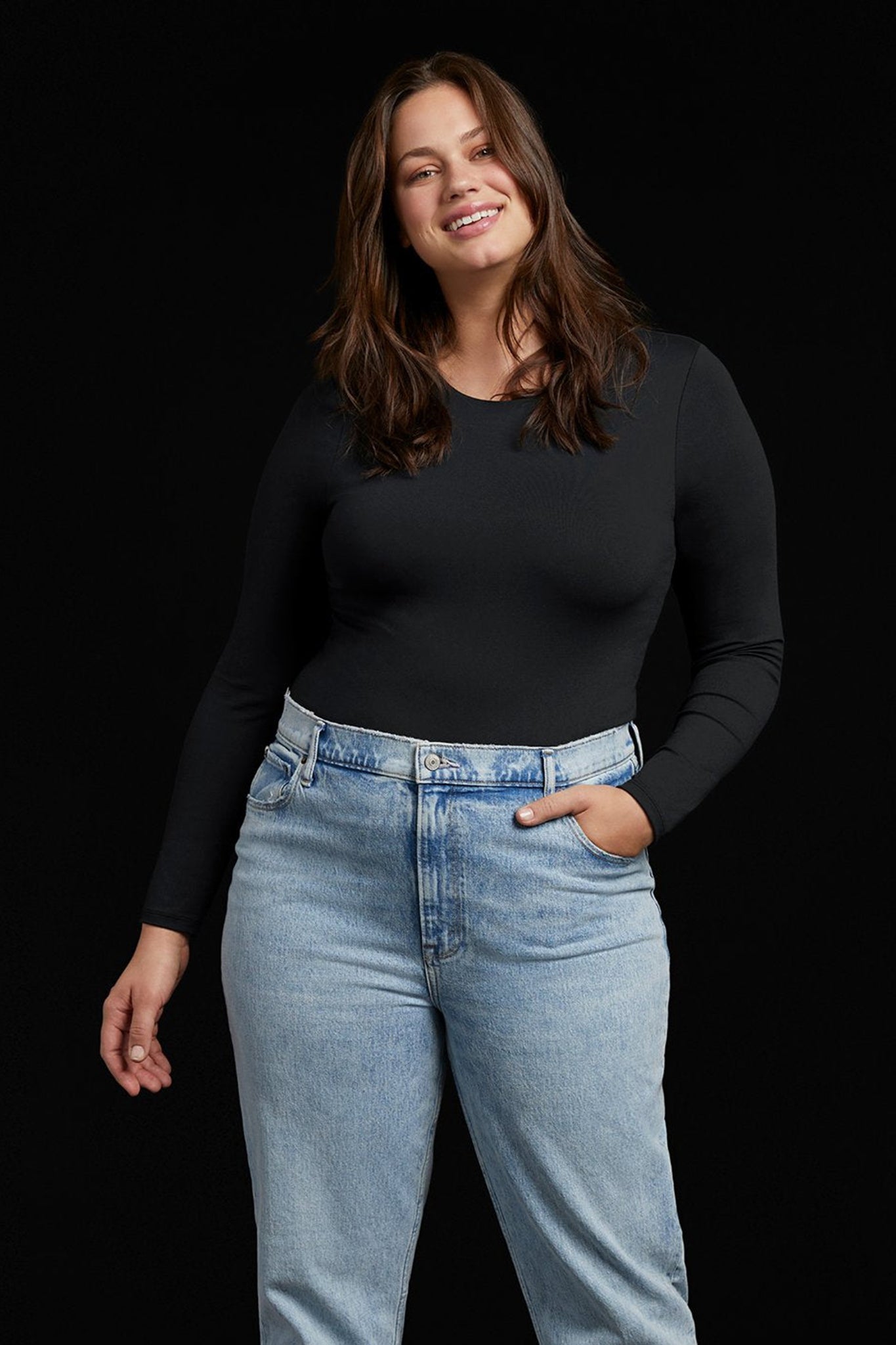 Women's Seamless Long Sleeve Shirt | Black