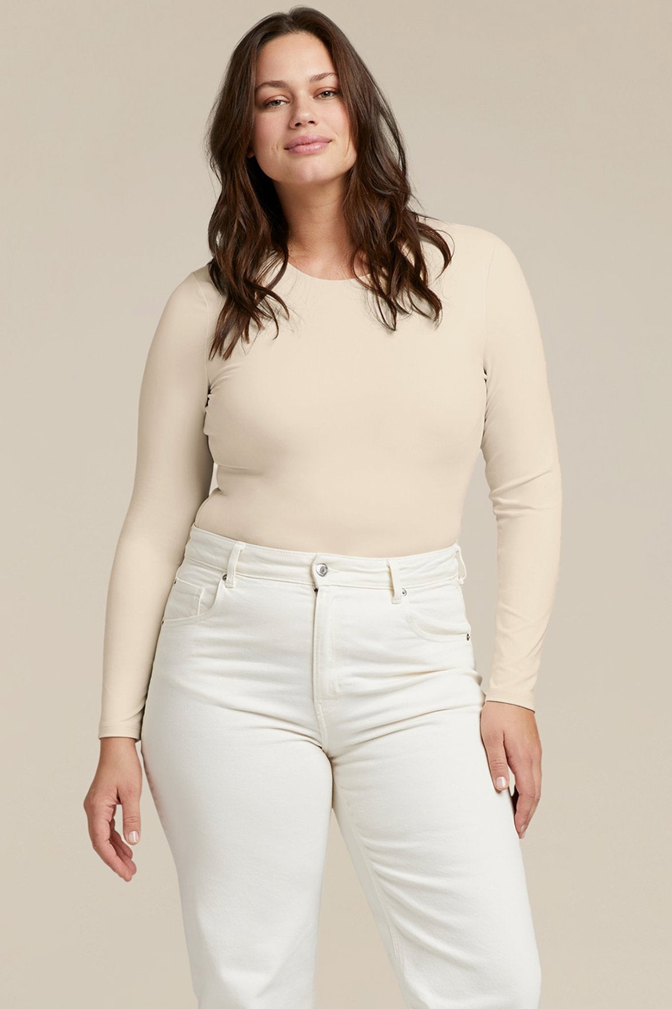 Women's Seamless Long Sleeve Shirt | Bone