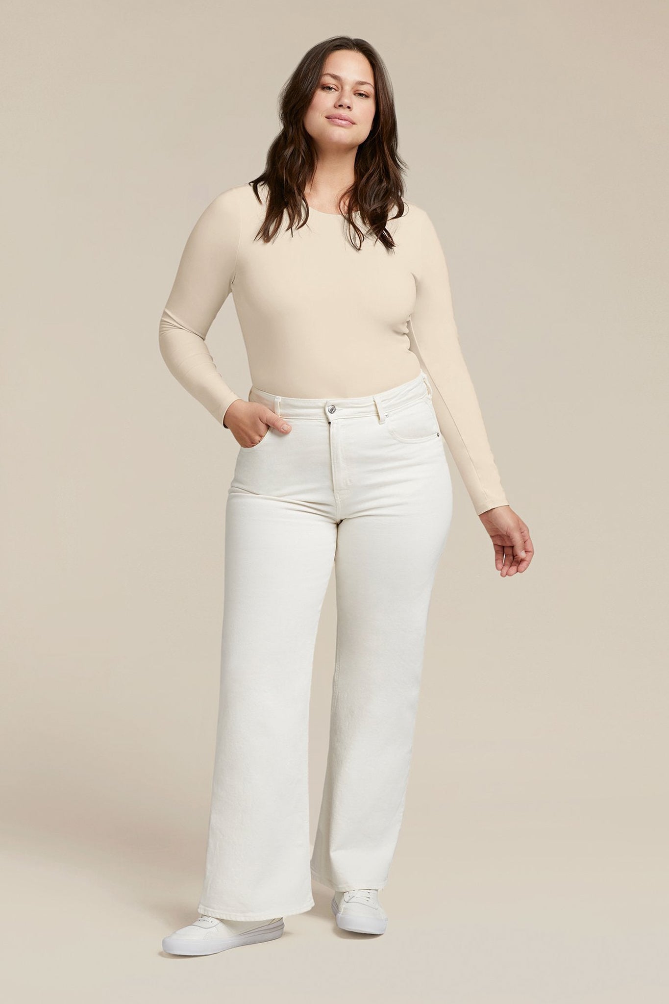 Women's Seamless Long Sleeve Shirt | Bone