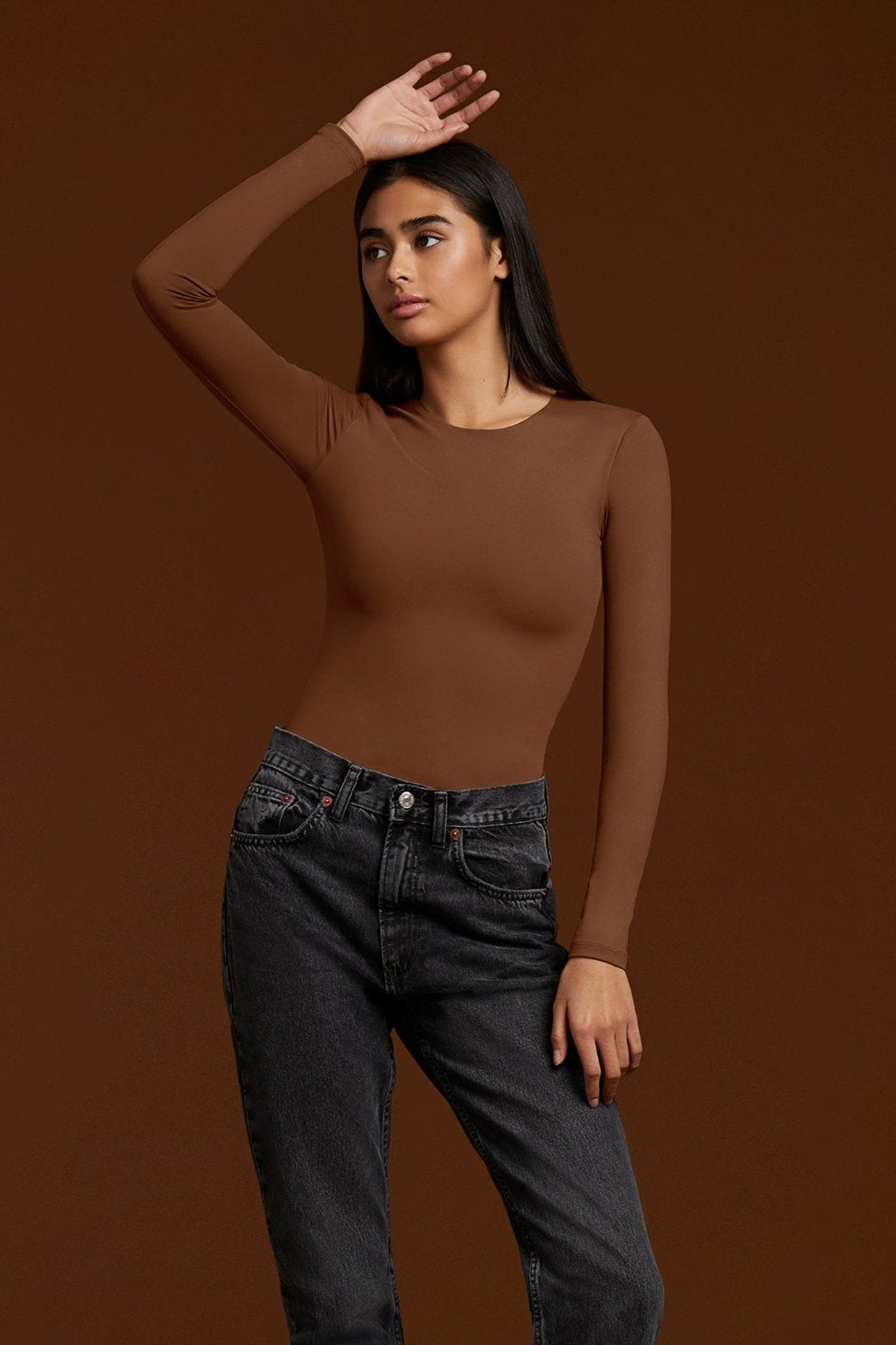 Women's Seamless Long Sleeve Shirt | Chocolate