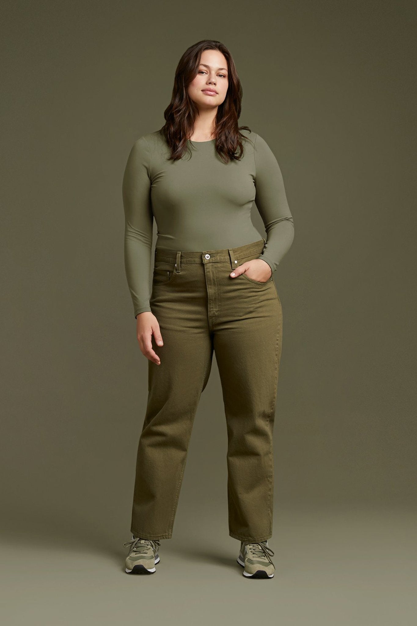 Women's Seamless Long Sleeve Shirt | Dark Olive