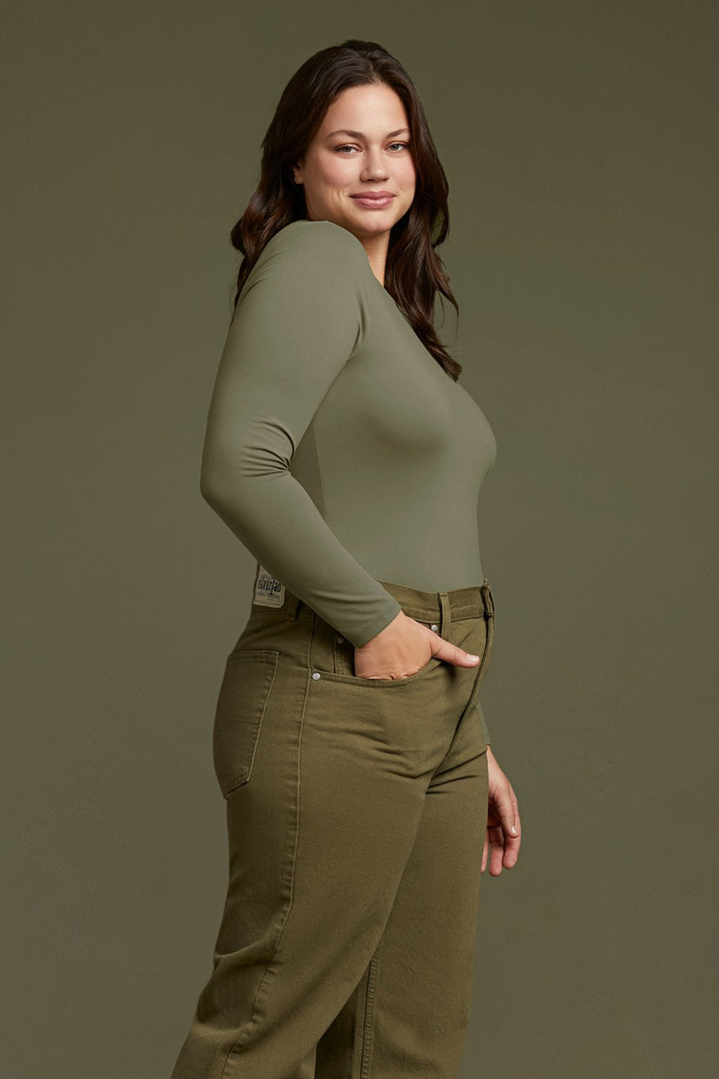 Women's Seamless Long Sleeve Shirt | Dark Olive