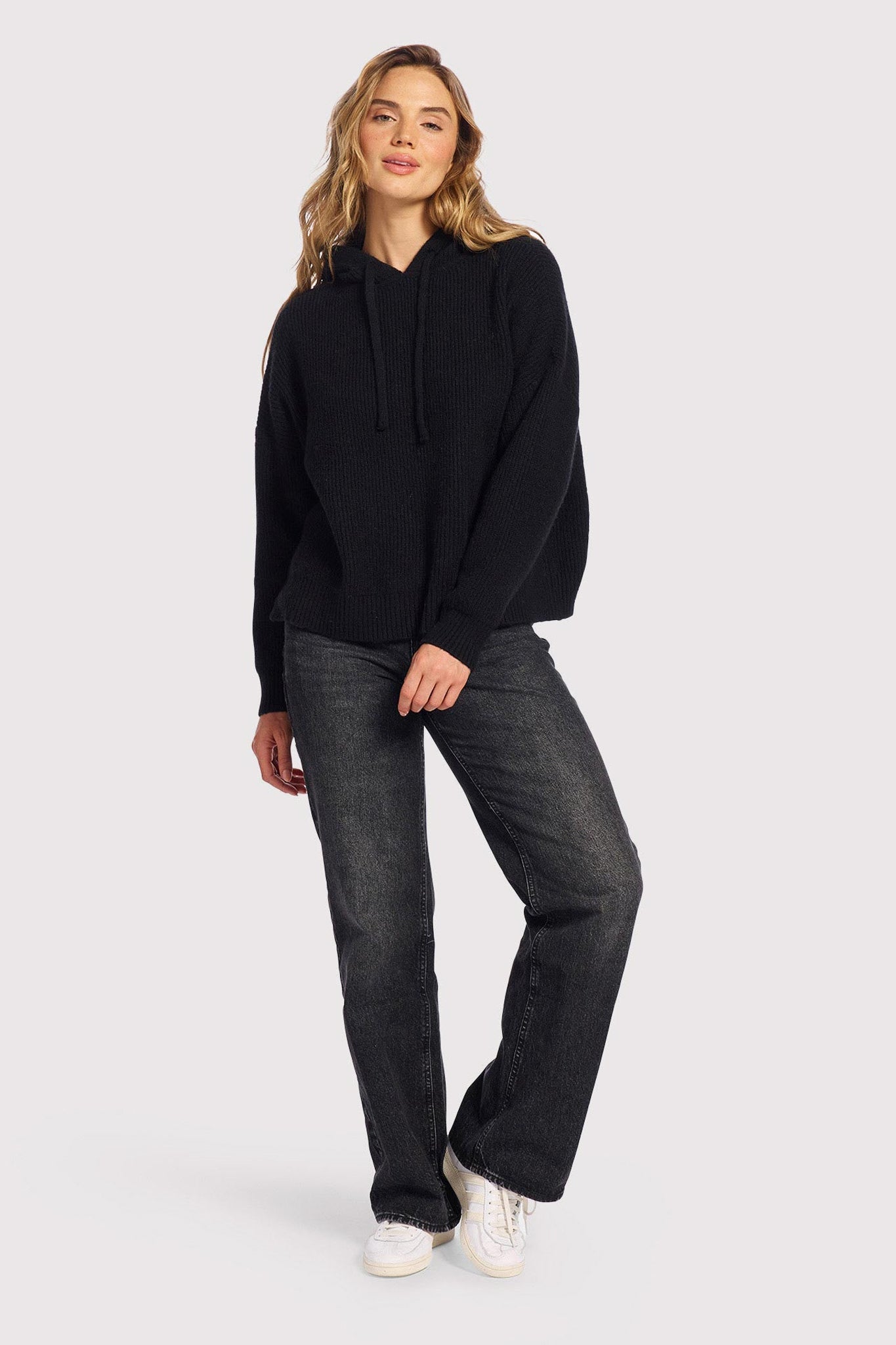 Cozy Knit Ribbed Sweater Hoodie | Women's Cozy Knit Hoodie with