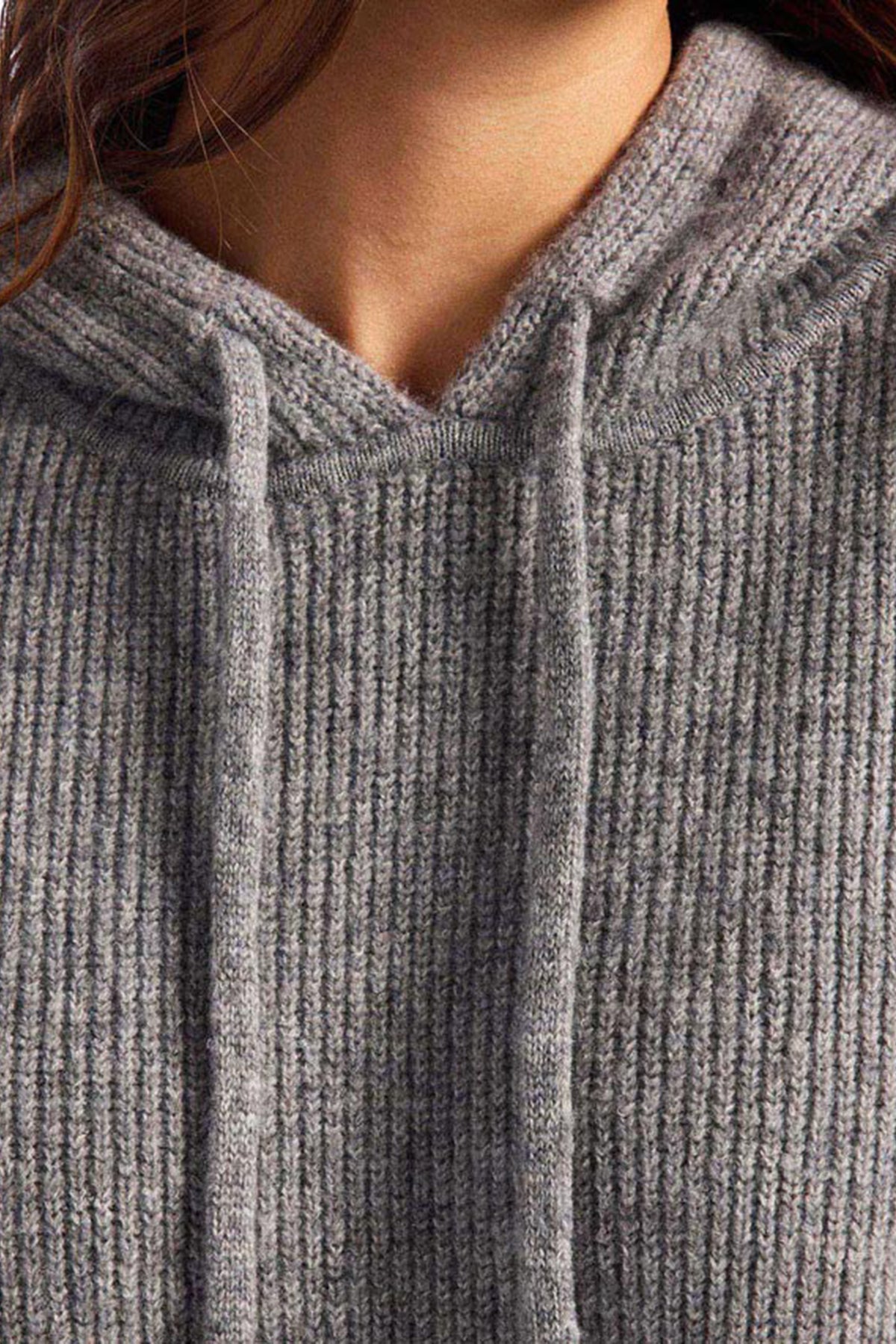 Color:Charcoal | nuuds ribbed sweater hoodie – cozy ribbed knit sweater hoodie long sleeve