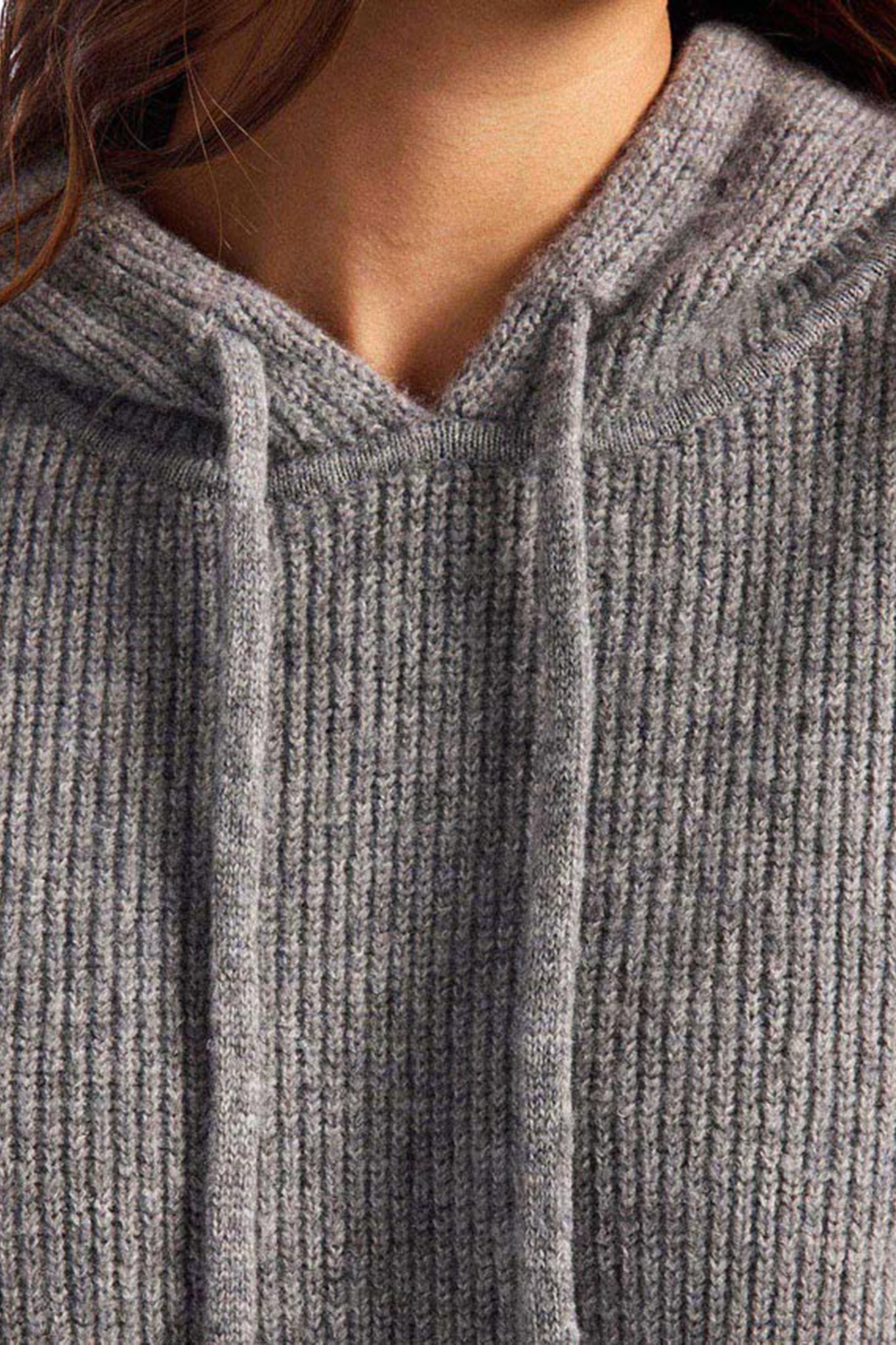 Cozy Knit Ribbed Sweater Hoodie