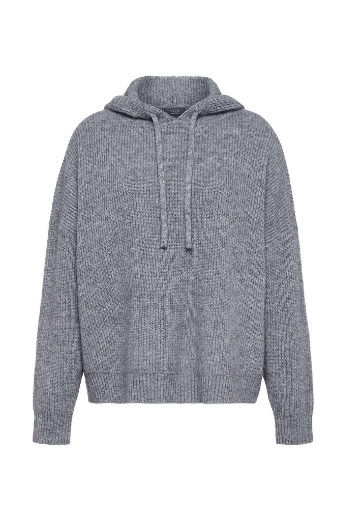 Color:Charcoal | nuuds ribbed sweater hoodie – cozy ribbed knit sweater hoodie long sleeve