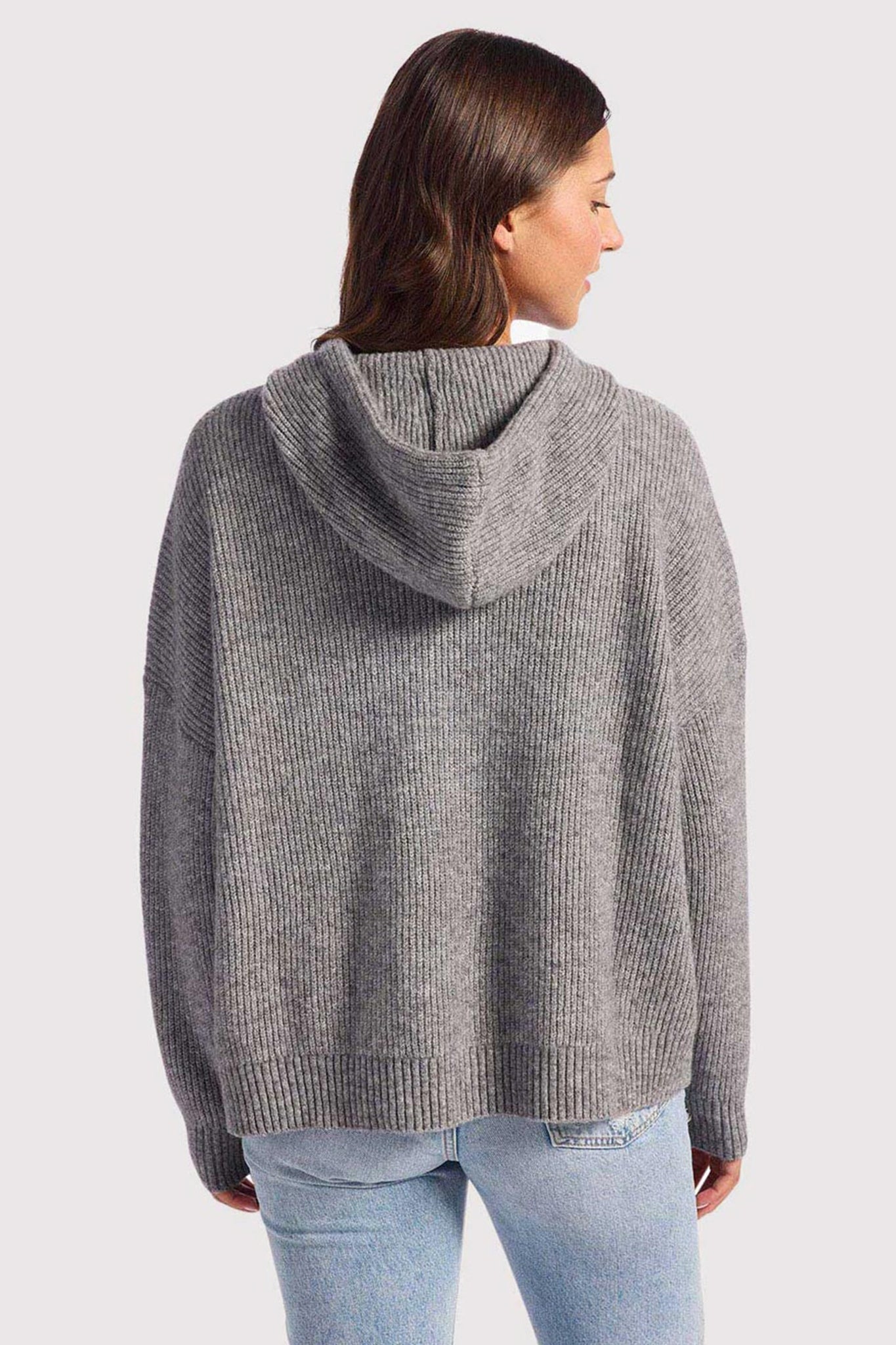 Cozy Knit Ribbed Sweater Hoodie