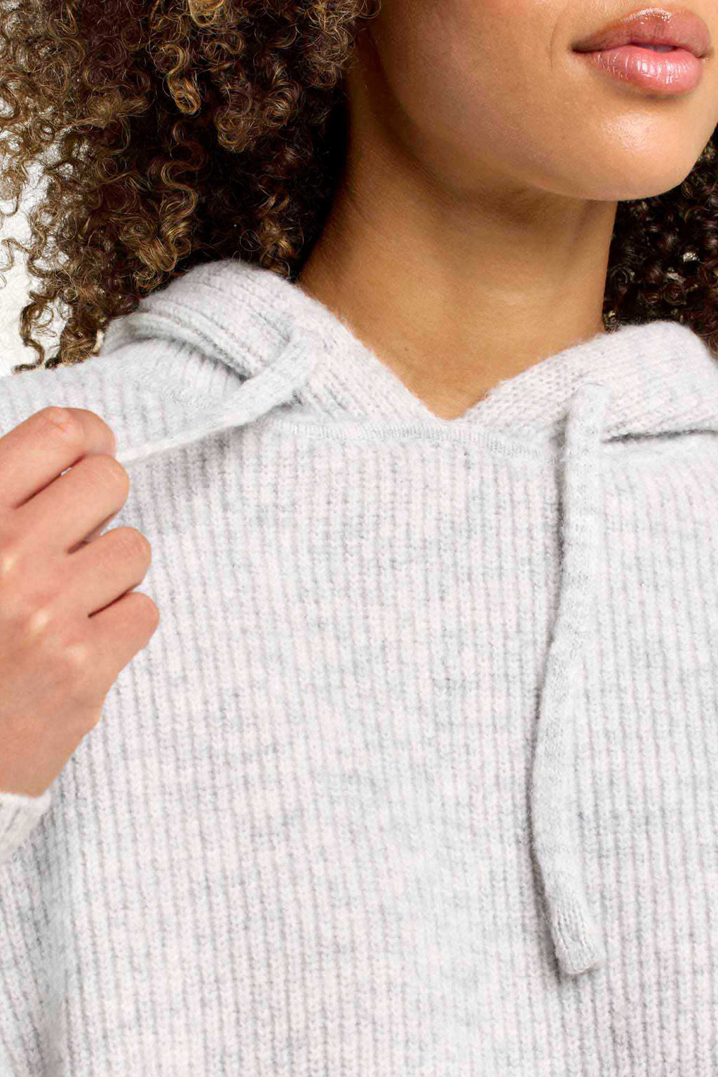 Cozy Knit Ribbed Sweater Hoodie