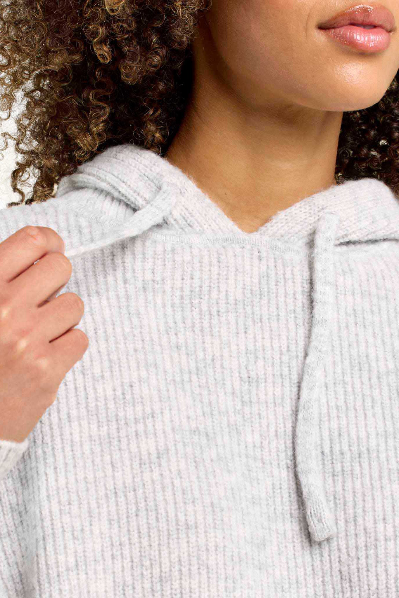 Cozy Knit Ribbed Sweater Hoodie