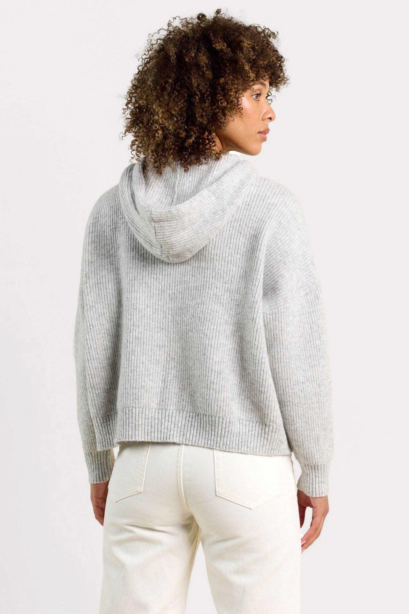 Cozy Knit Ribbed Sweater Hoodie