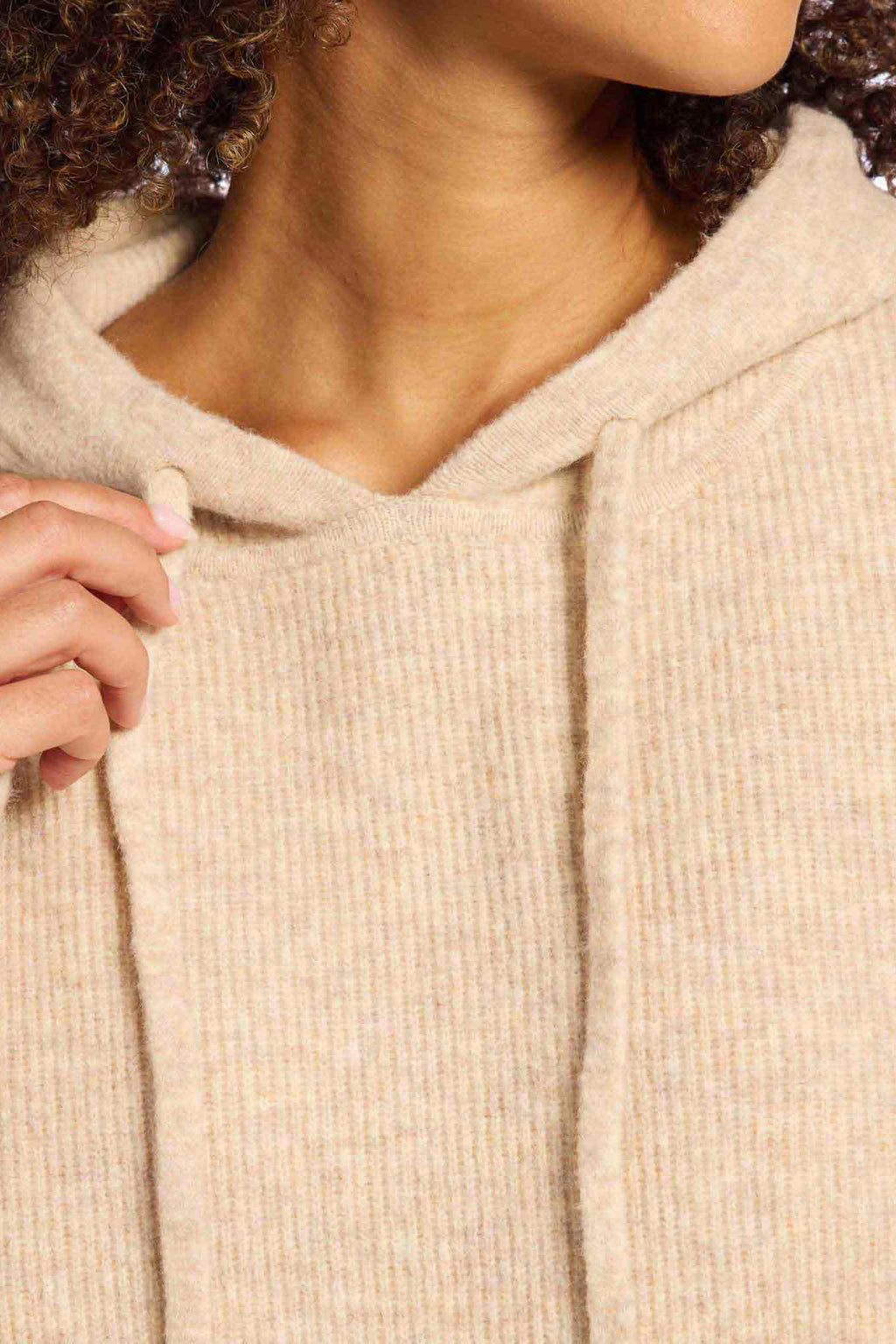 Cozy Knit Ribbed Sweater Hoodie