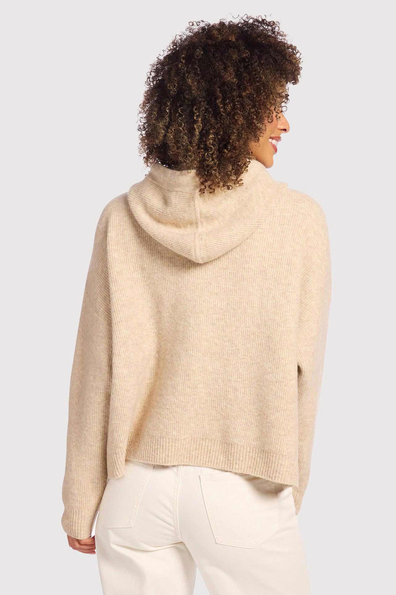 Cozy Knit Ribbed Sweater Hoodie