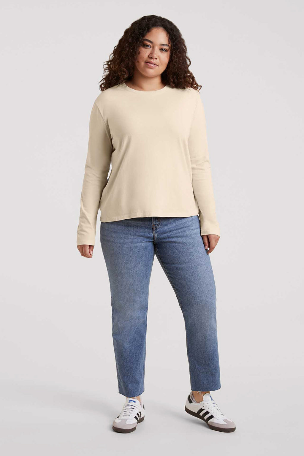 Vintage Cotton Long Sleeve Everyday T-Shirt