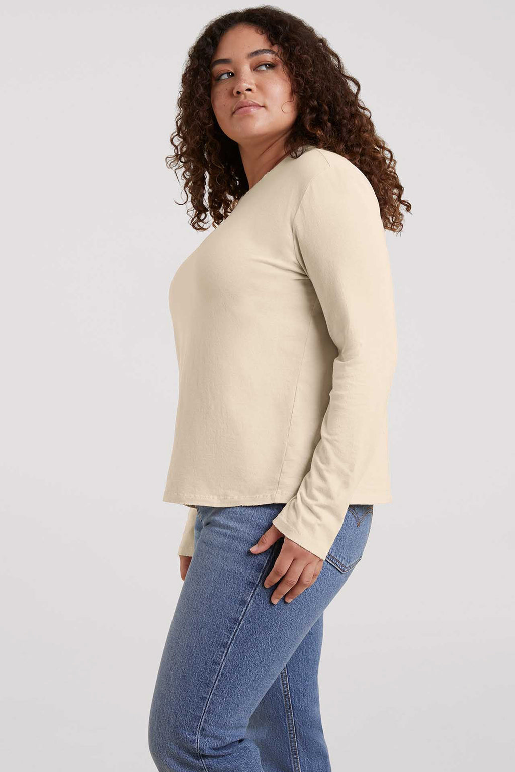 Vintage Cotton Long Sleeve Everyday T-Shirt