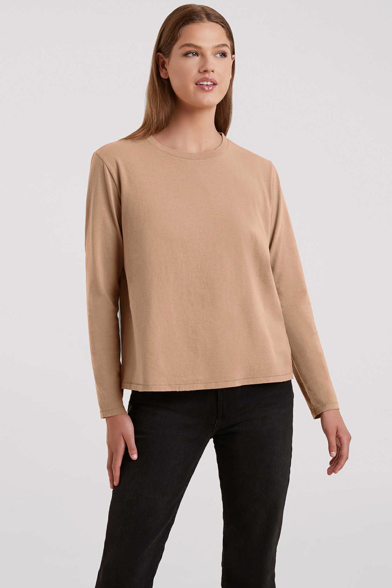 Vintage Cotton Long Sleeve Everyday T-Shirt