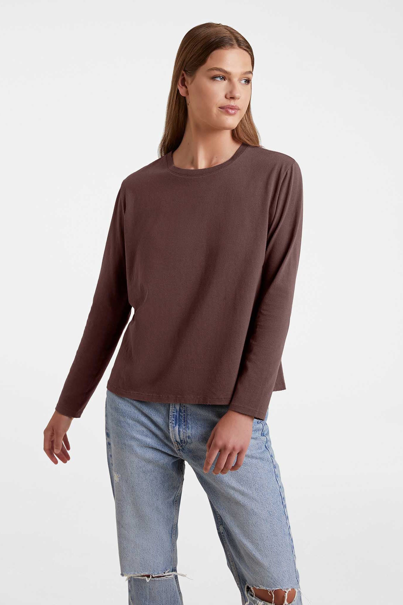 Vintage Cotton Long Sleeve Everyday T-Shirt