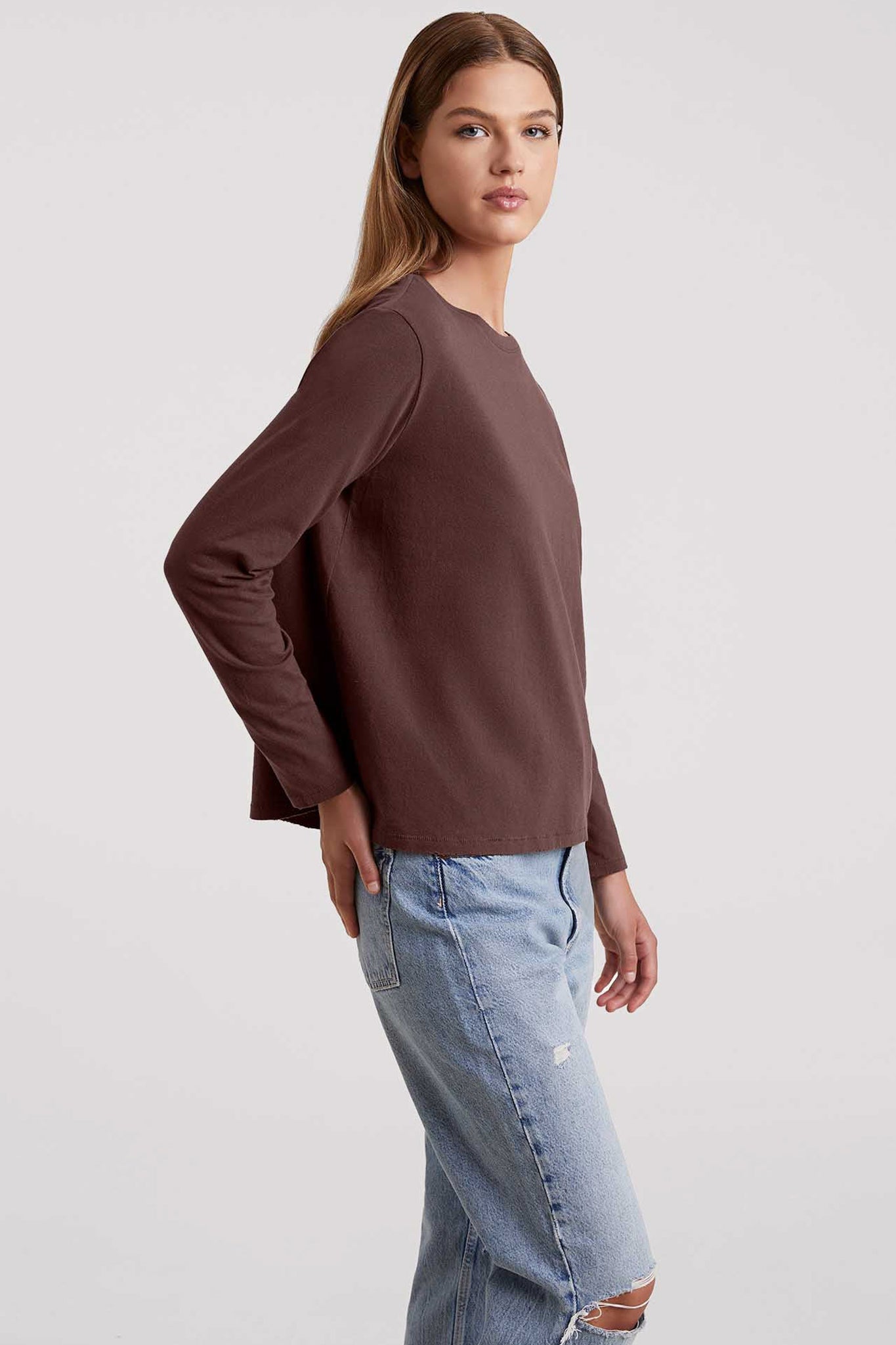 Vintage Cotton Long Sleeve Everyday T-Shirt