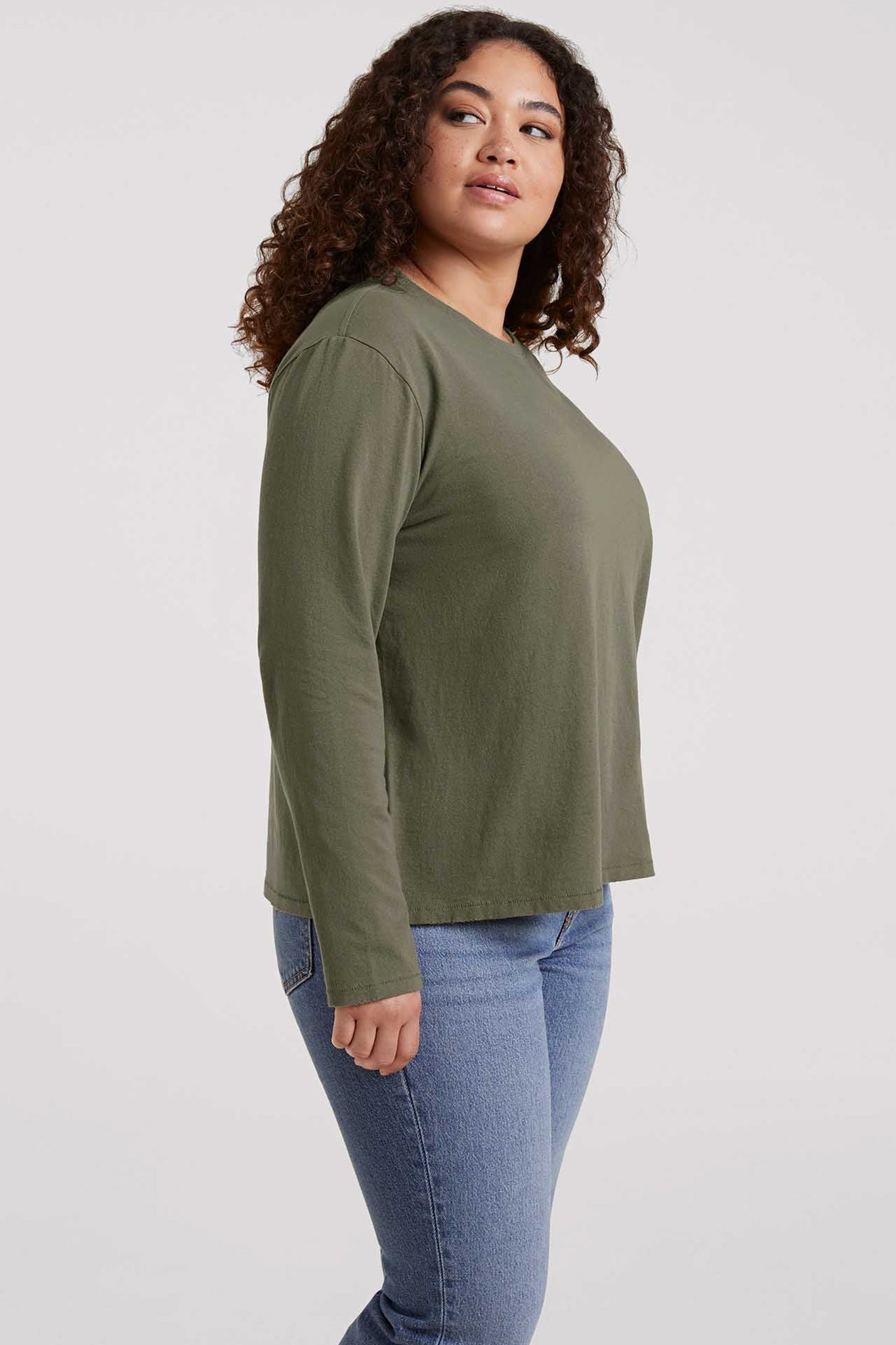 Vintage Cotton Long Sleeve Everyday T-Shirt