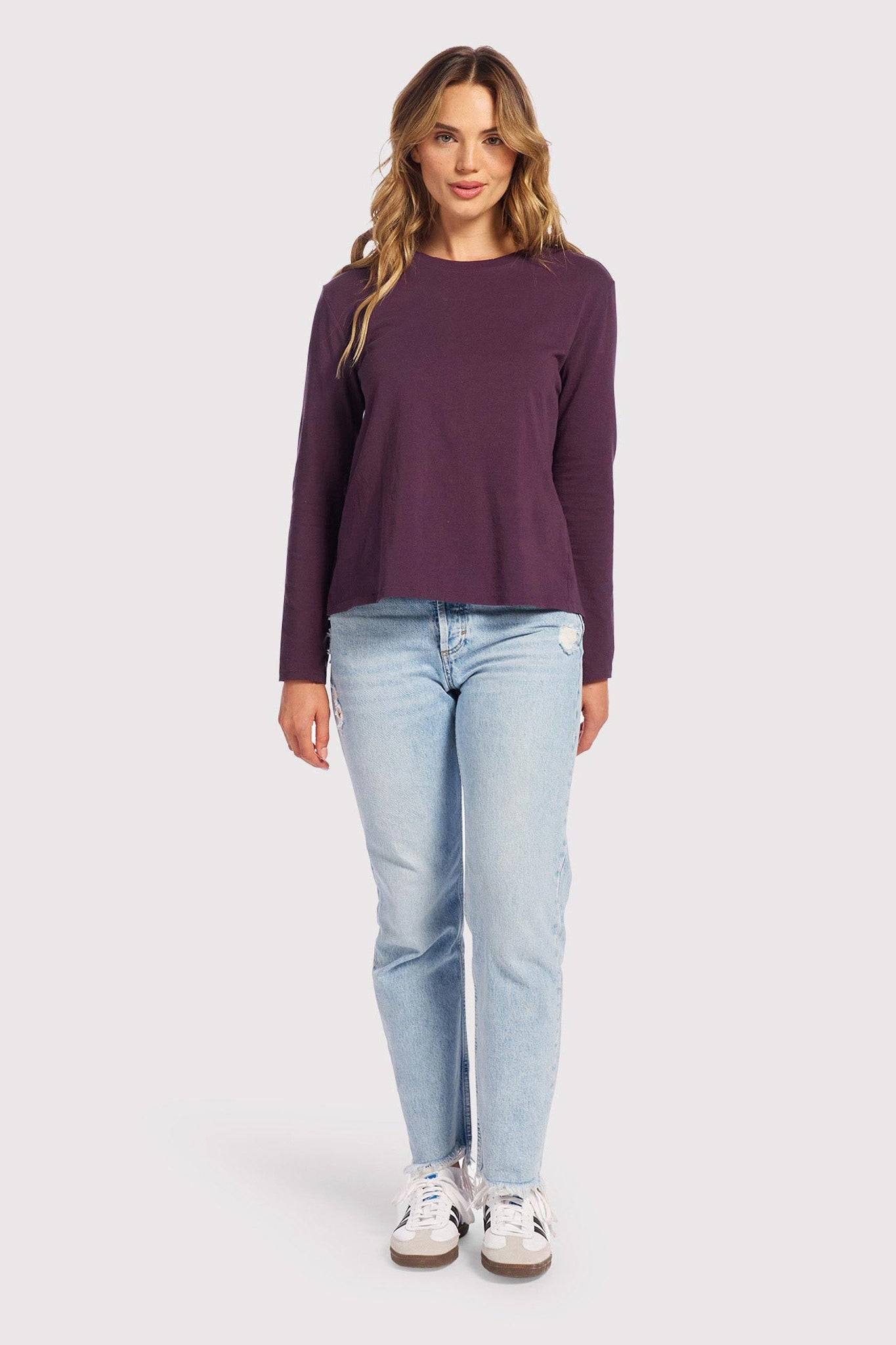 Vintage Cotton Long Sleeve Everyday T-Shirt